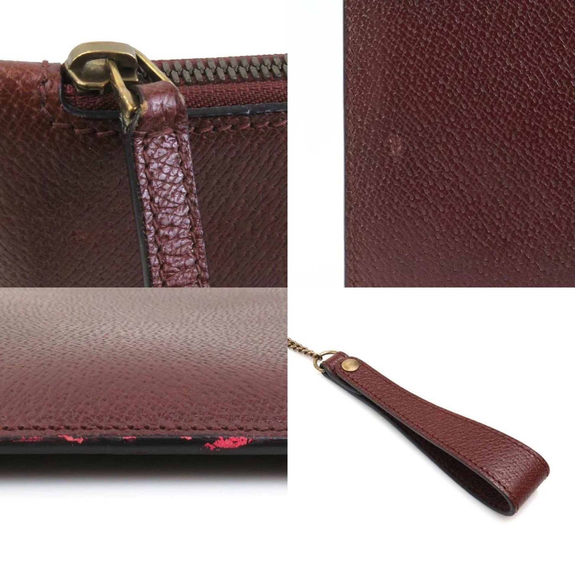 Gucci Bordeaux Leather Clutch Bag