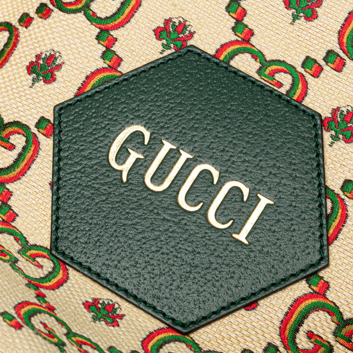 Gucci Ophidia Beige Green Multi-Color Canvas Leather Tote Bag