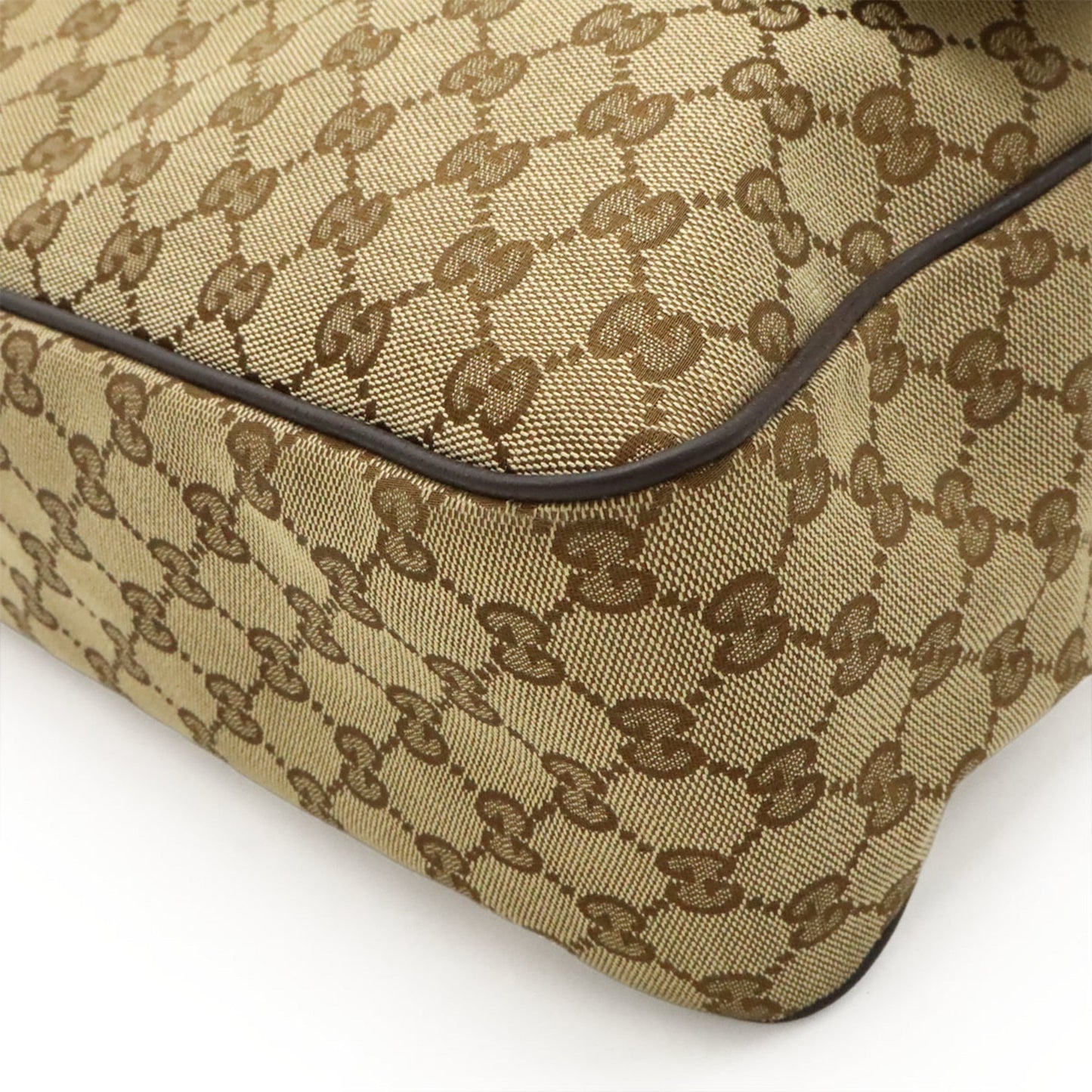 Gucci Beige Dark Brown Khaki Gg Canvas Leather Shoulder Bag