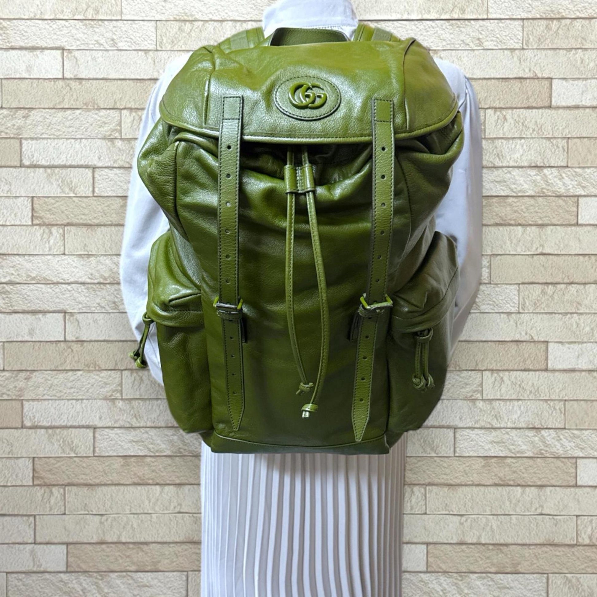 Gucci Green Leather Backpack