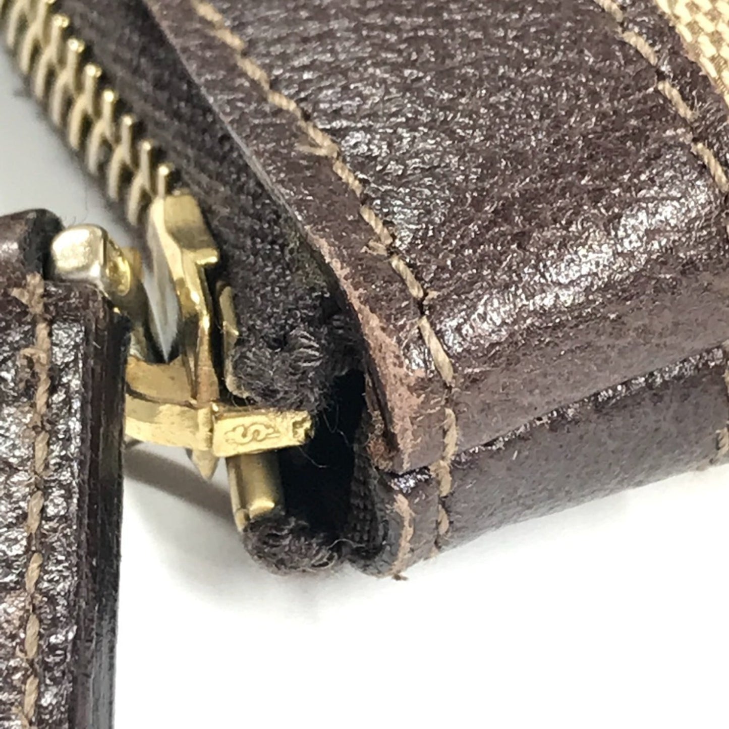 Gucci Beige Dark Brown Gg Canvas Leather Handbag Shoulder Bag Tote Bag