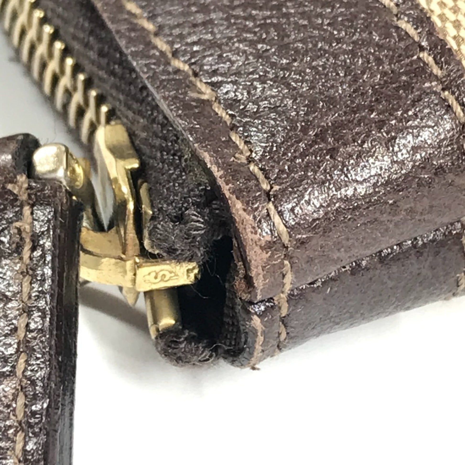 Gucci Beige Dark Brown Gg Canvas Leather Handbag Shoulder Bag Tote Bag
