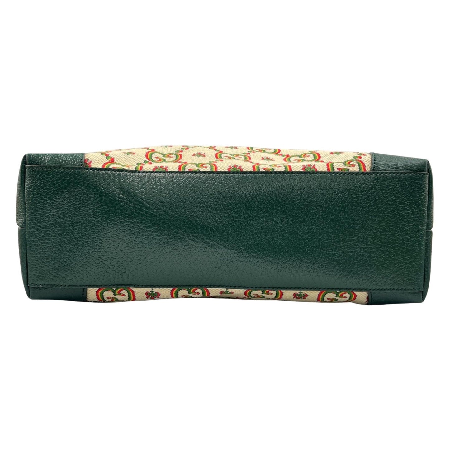 Gucci Green Ivory Canvas Tote Bag