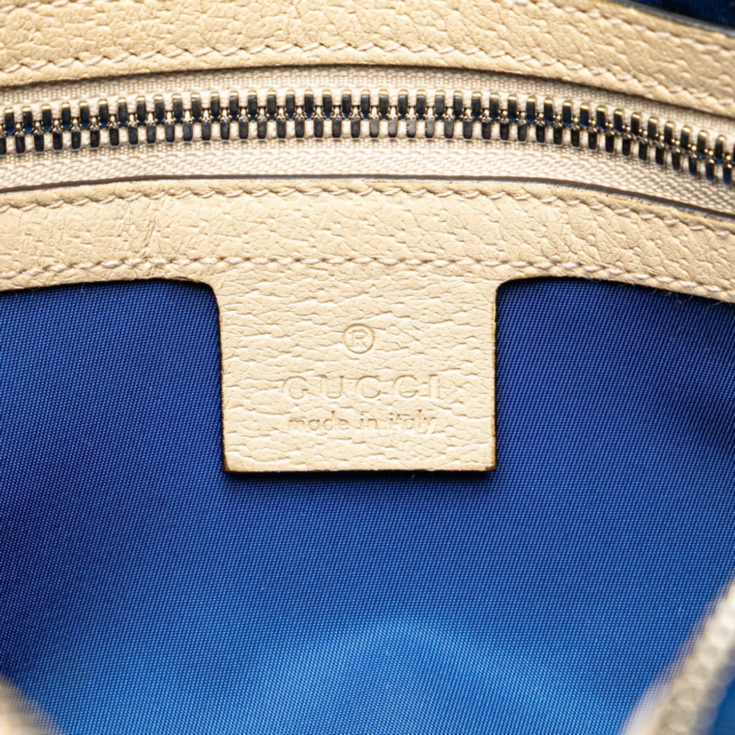 Gucci Beige Blue Nylon Leather Sling Bag