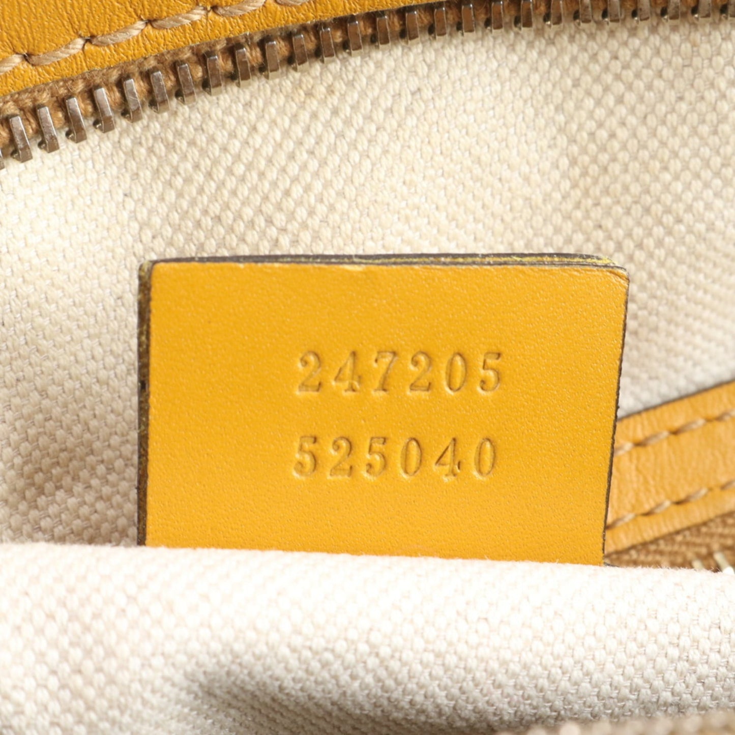 Gucci Beige Yellow Leather Canvas Shoulder Bag