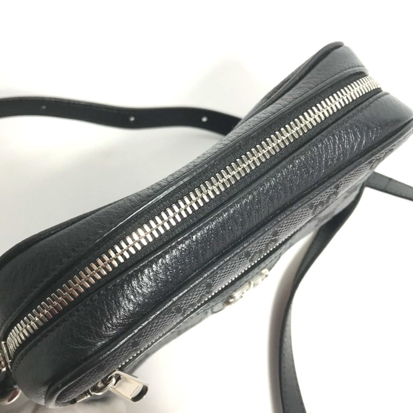 Gucci Black Canvas Leather Pochette Shoulder Bag