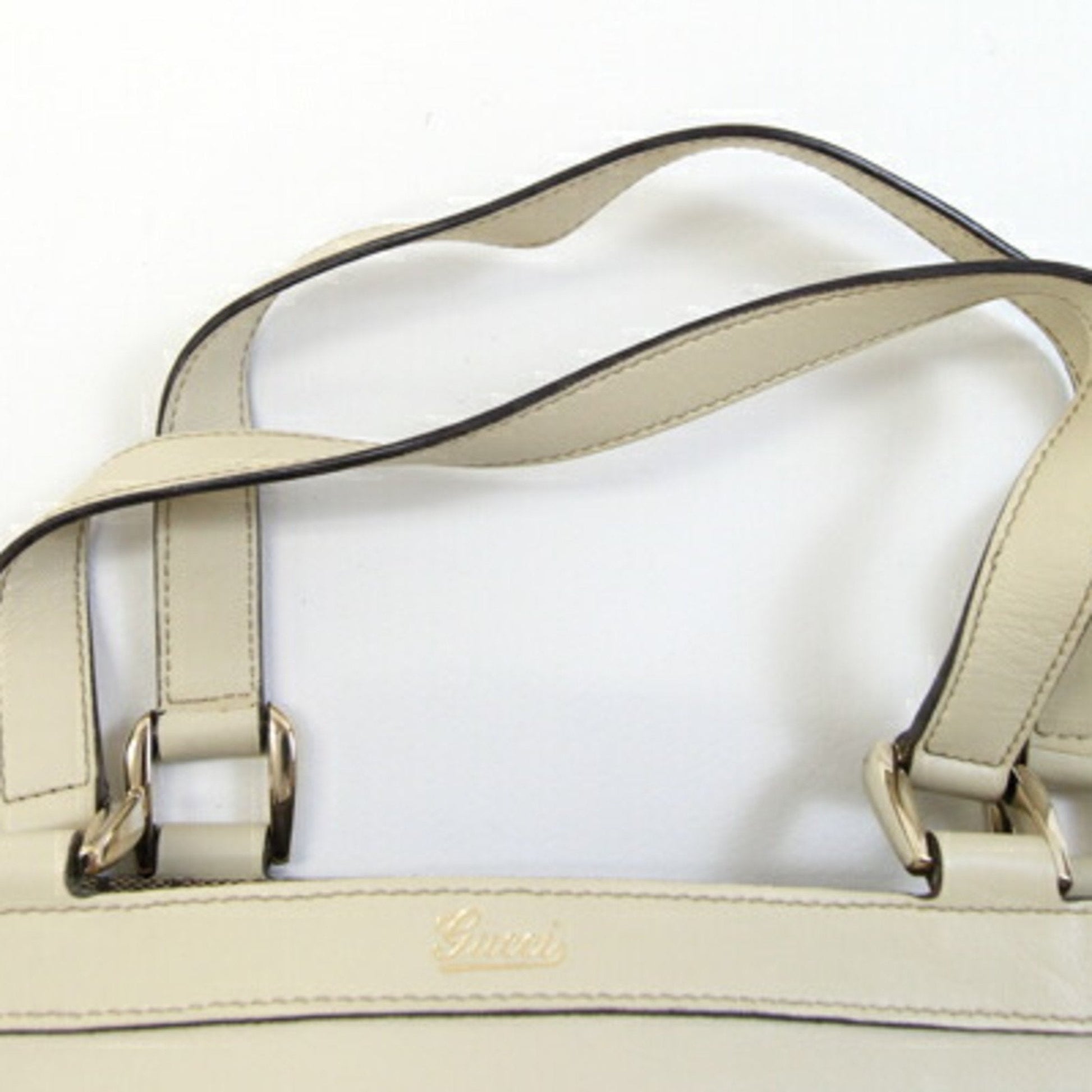 Gucci Abbey Ivory Leather Tote Bag