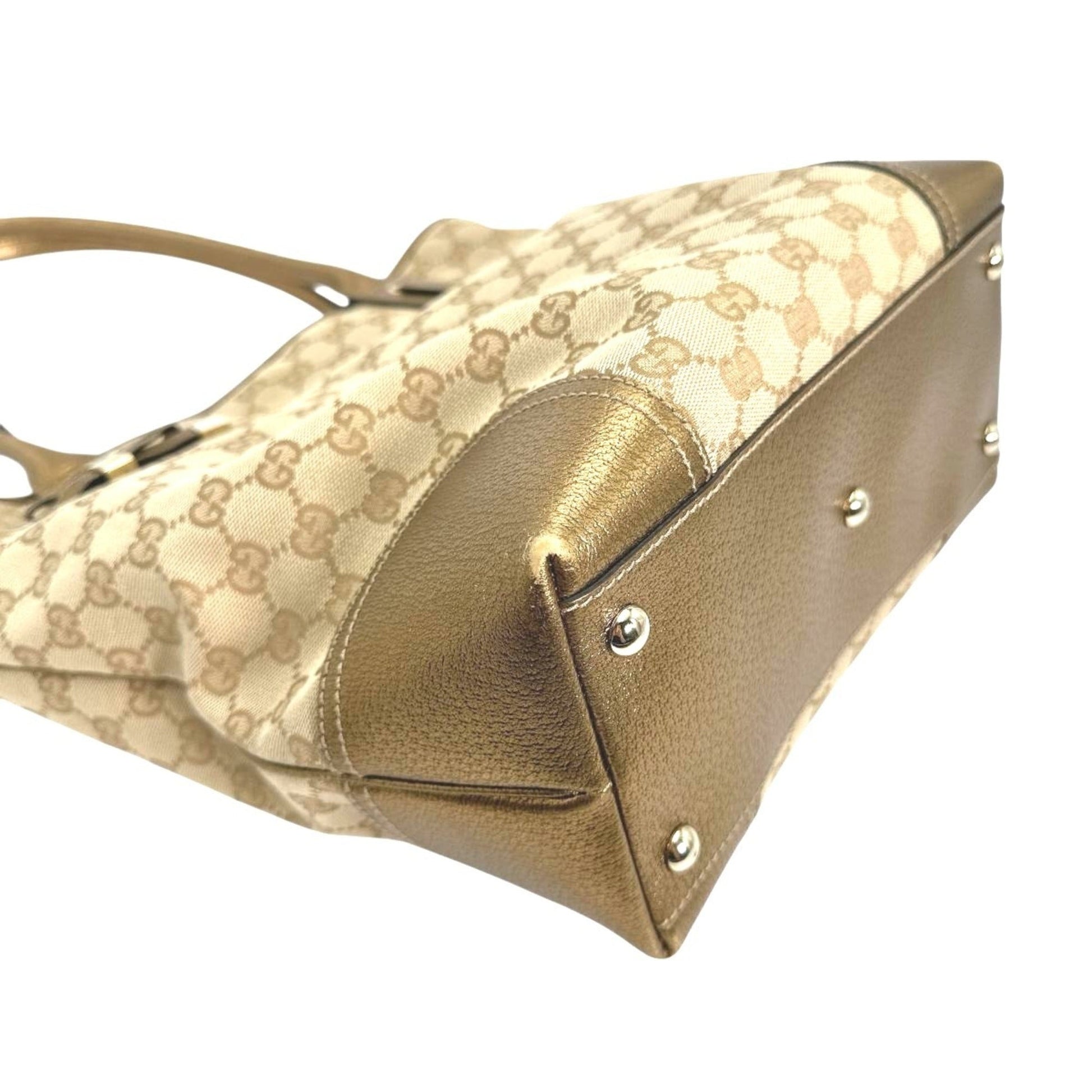 Gucci Beige Gg Canvas Handbag Tote Bag