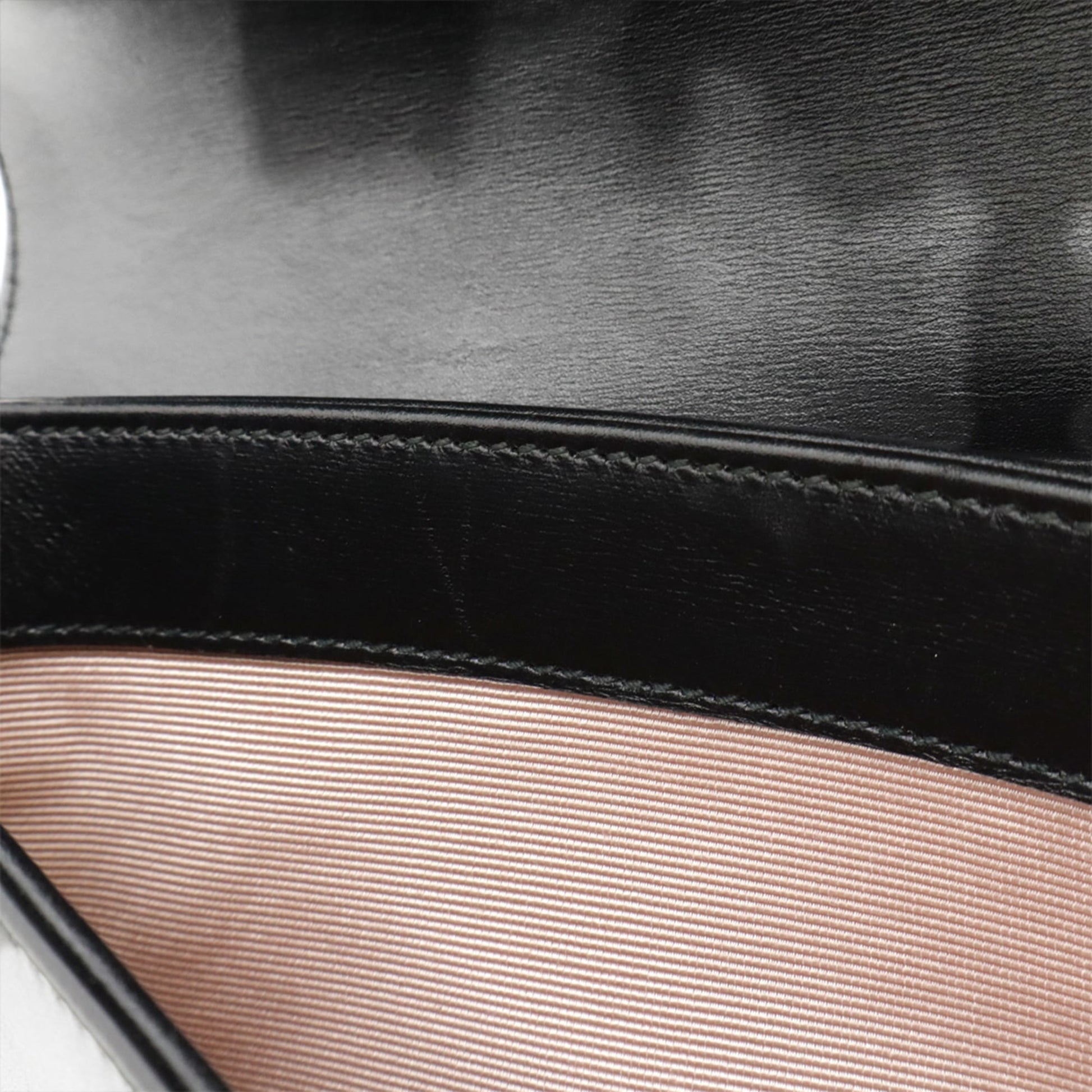 Gucci Gg Marmont Black Leather Pochette Shoulder Bag