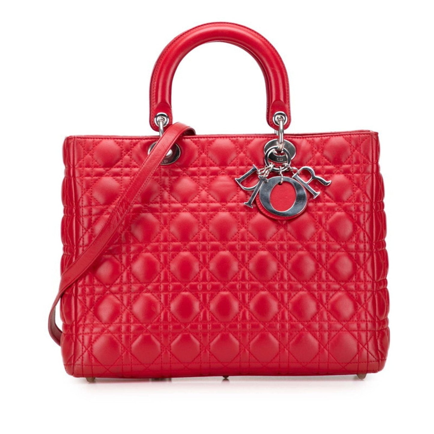 Dior Handbag Christian Lady Color Shoulder Bag 2 Leather Red