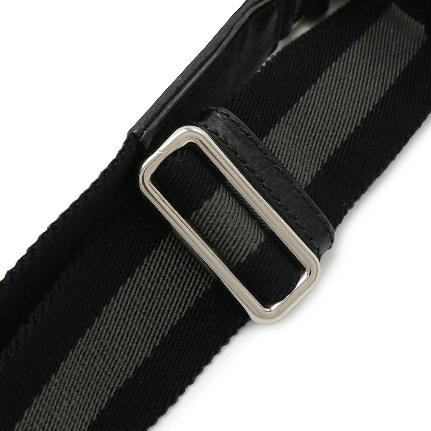Gucci Black Gray Nylon Leather Shoulder Bag