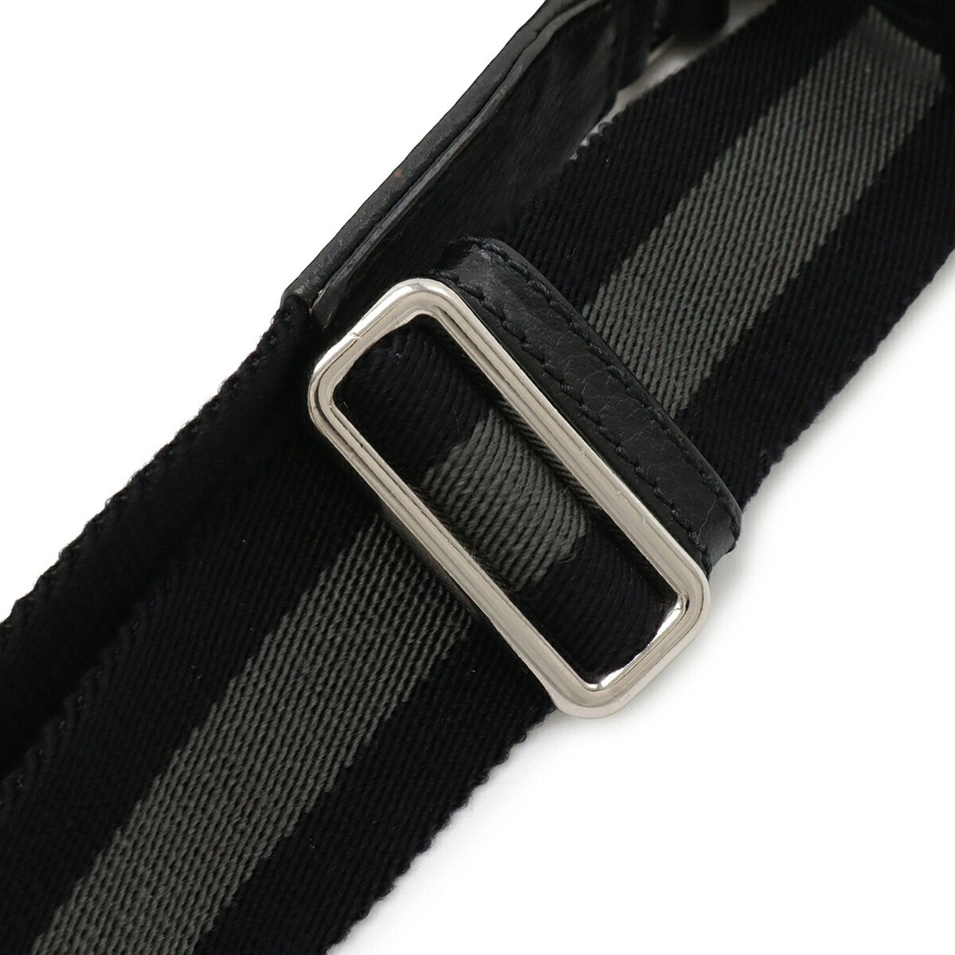 Gucci Black Gray Nylon Leather Shoulder Bag