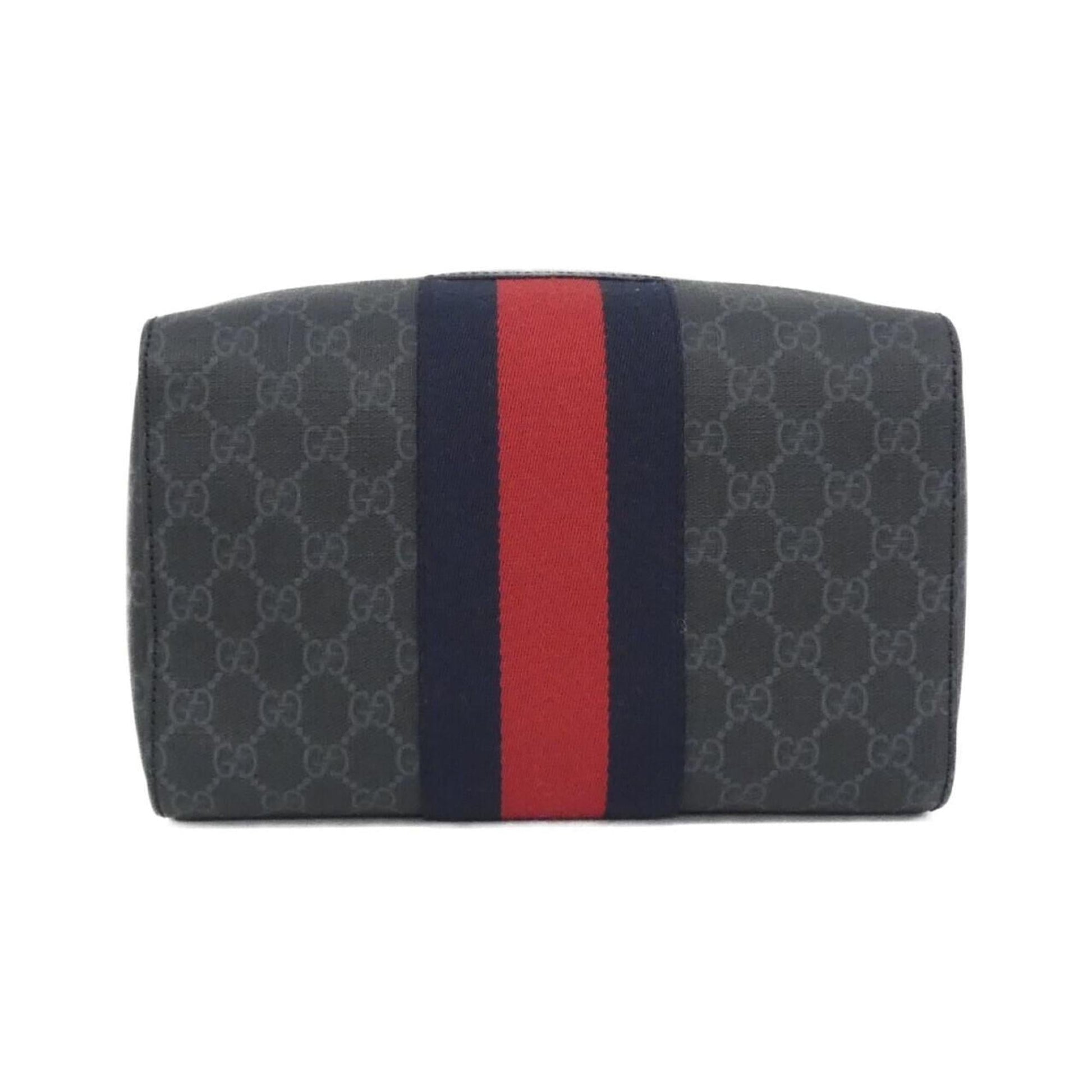 Gucci Black Gray Gg Supreme Canvas Clutch Bag Pouch