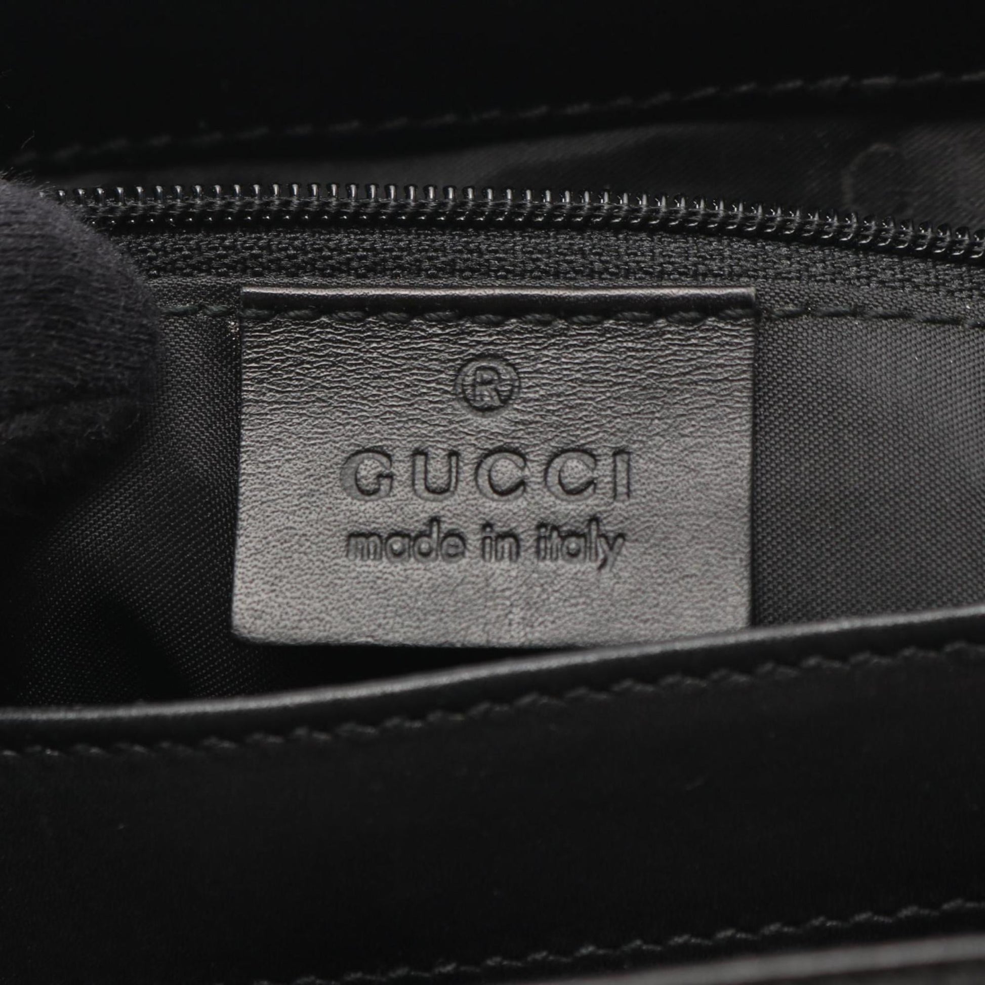 Gucci Black Canvas Leather Handbag