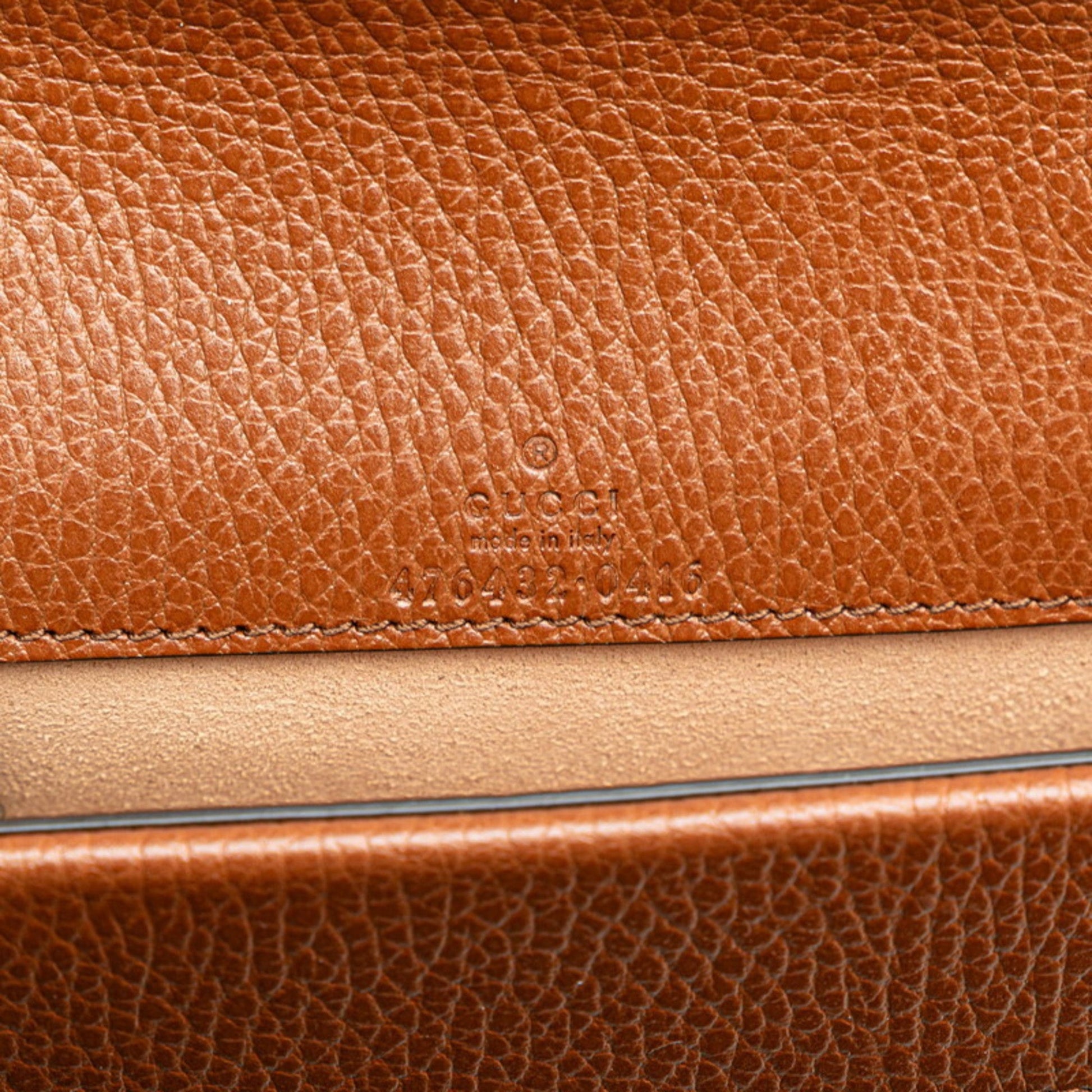 Gucci Brown Denim Leather Shoulder Bag