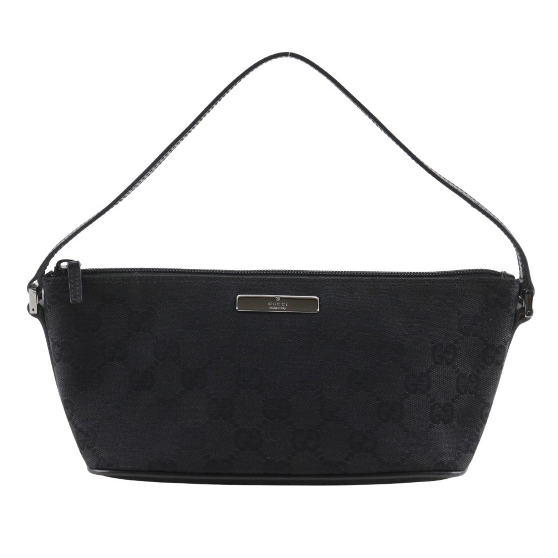 Gucci Black Gg Canvas Pouch