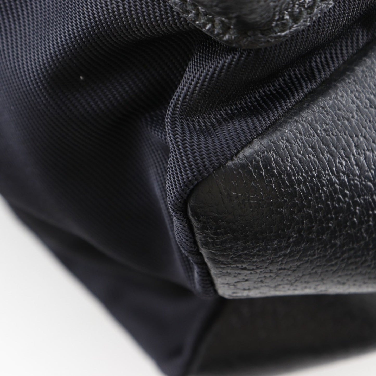 Gucci Black Nylon Canvas Leather Backpack