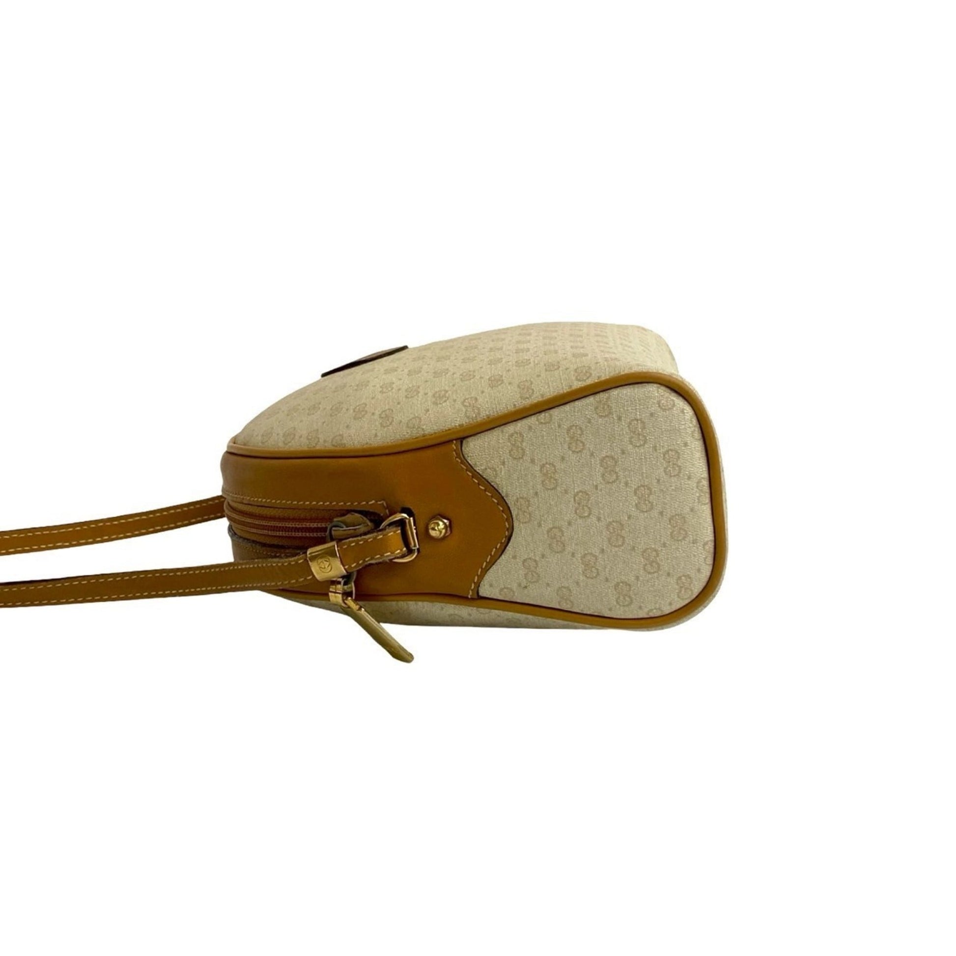 Gucci Brown Ivory Leather Pvc Pochette Shoulder Bag