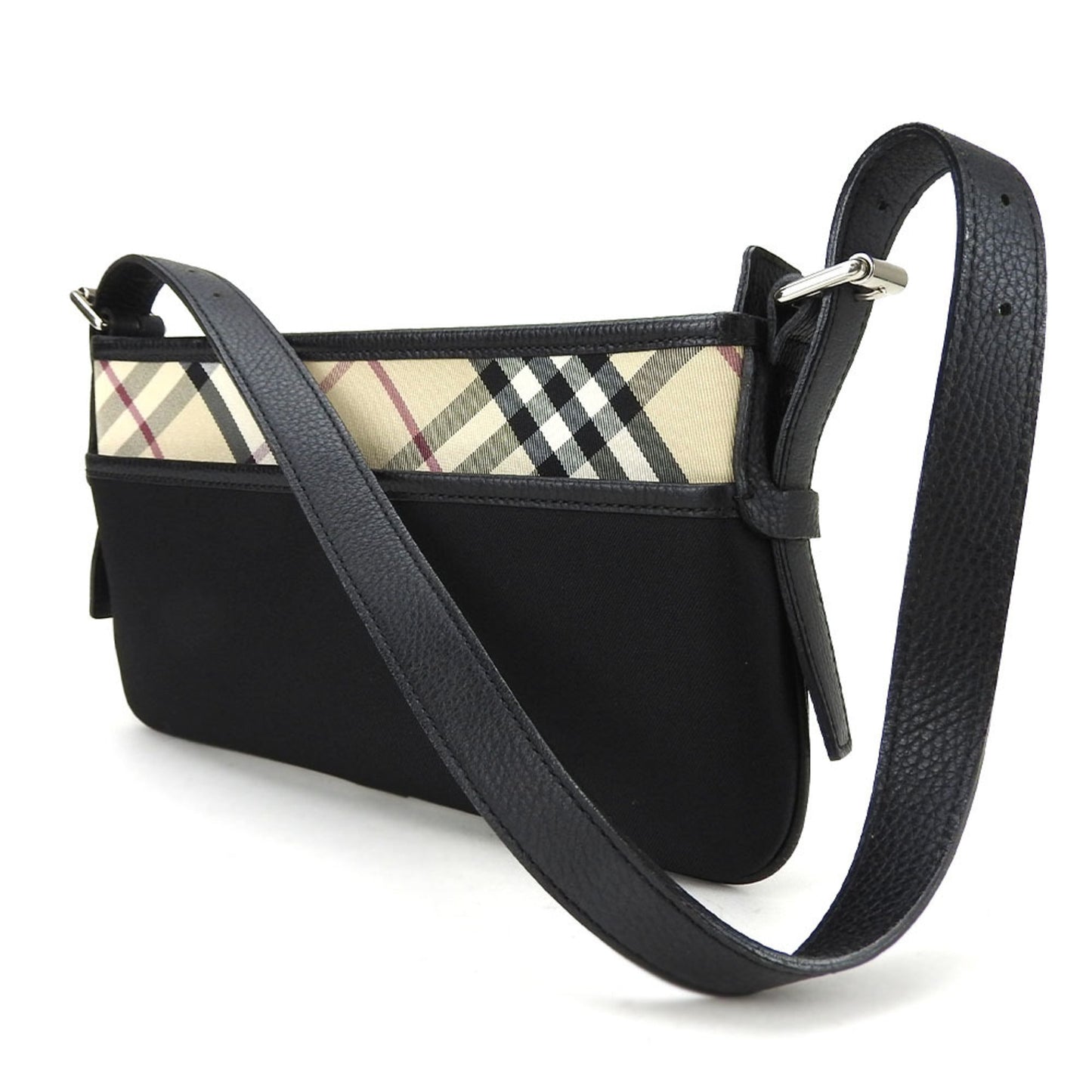Burberry Shoulder Bag Leather Canvas Black Shoulder Bag 1