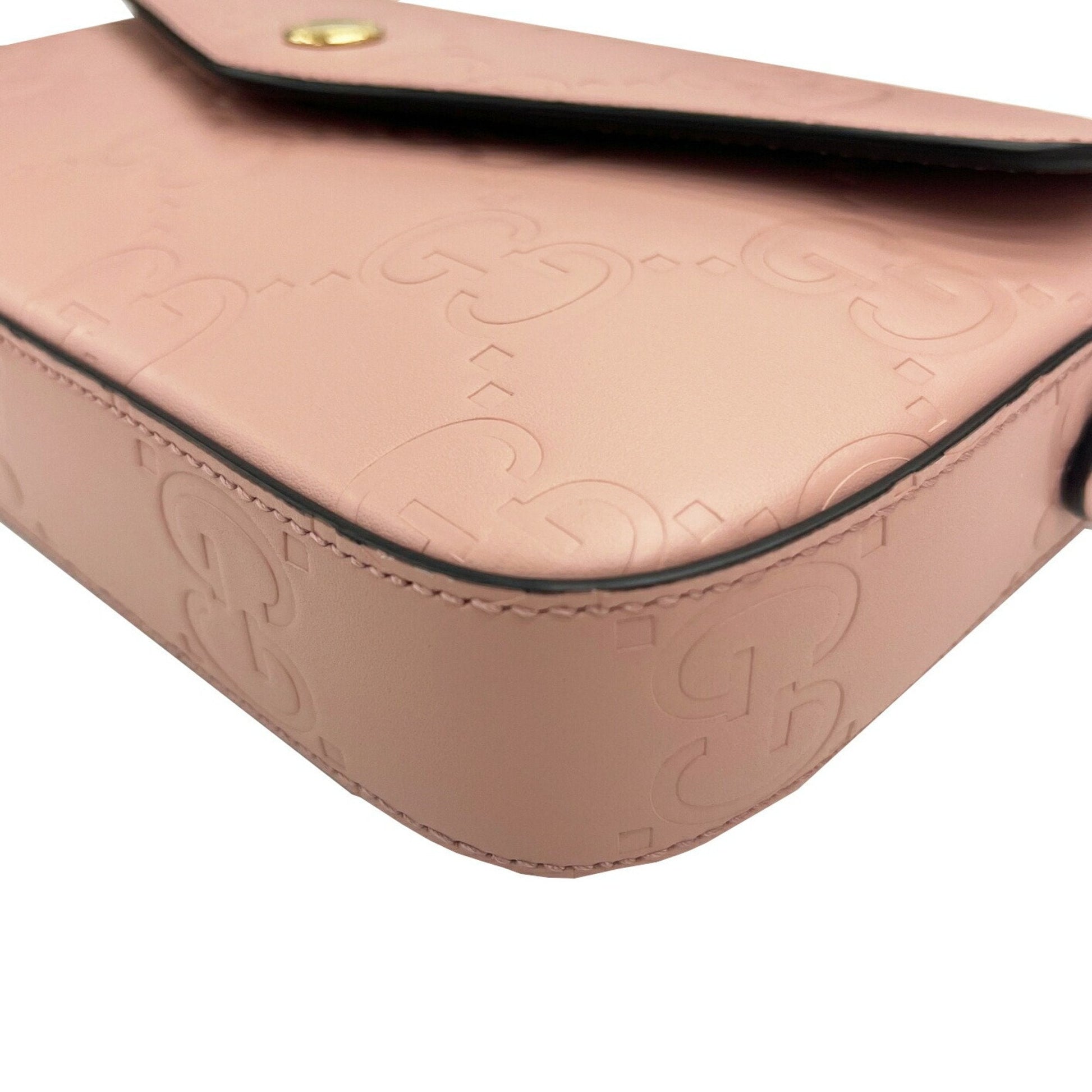 Gucci Pink Gg Leather Shoulder Bag