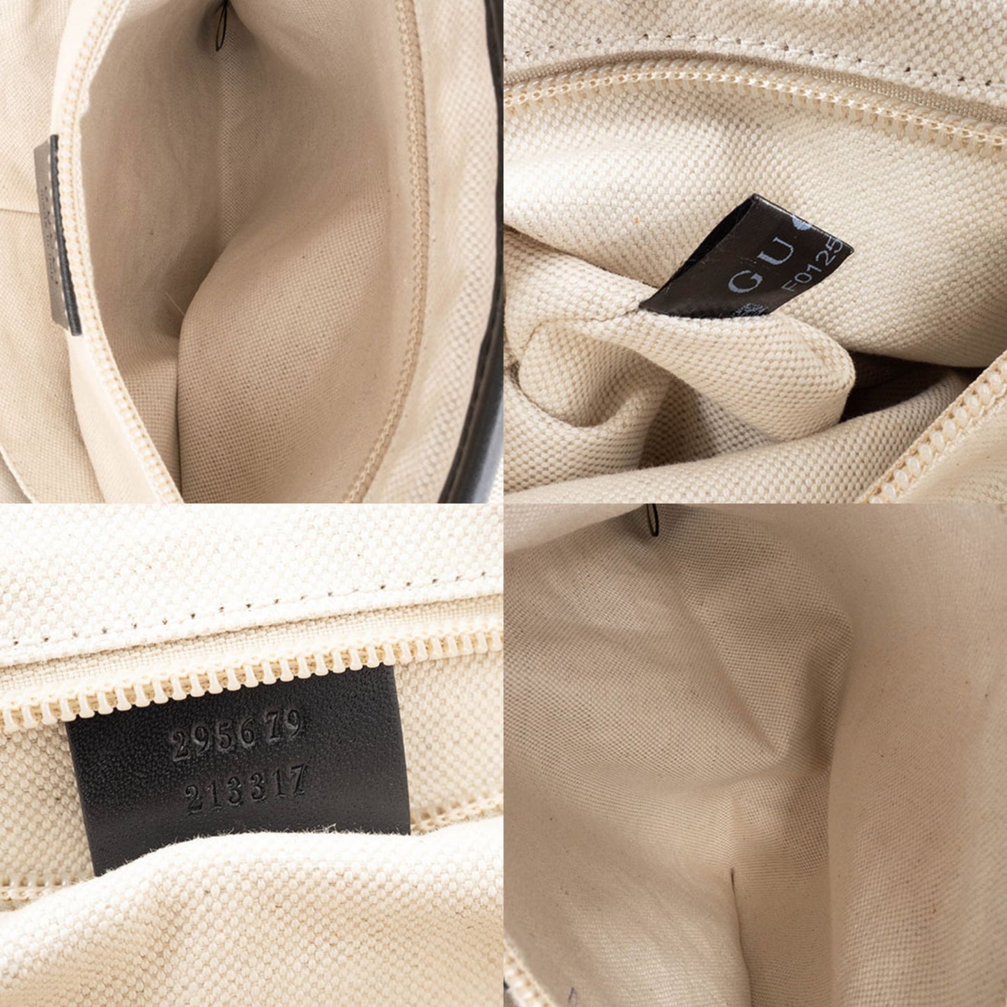 Gucci Beige Black Pvc Leather Shoulder Bag