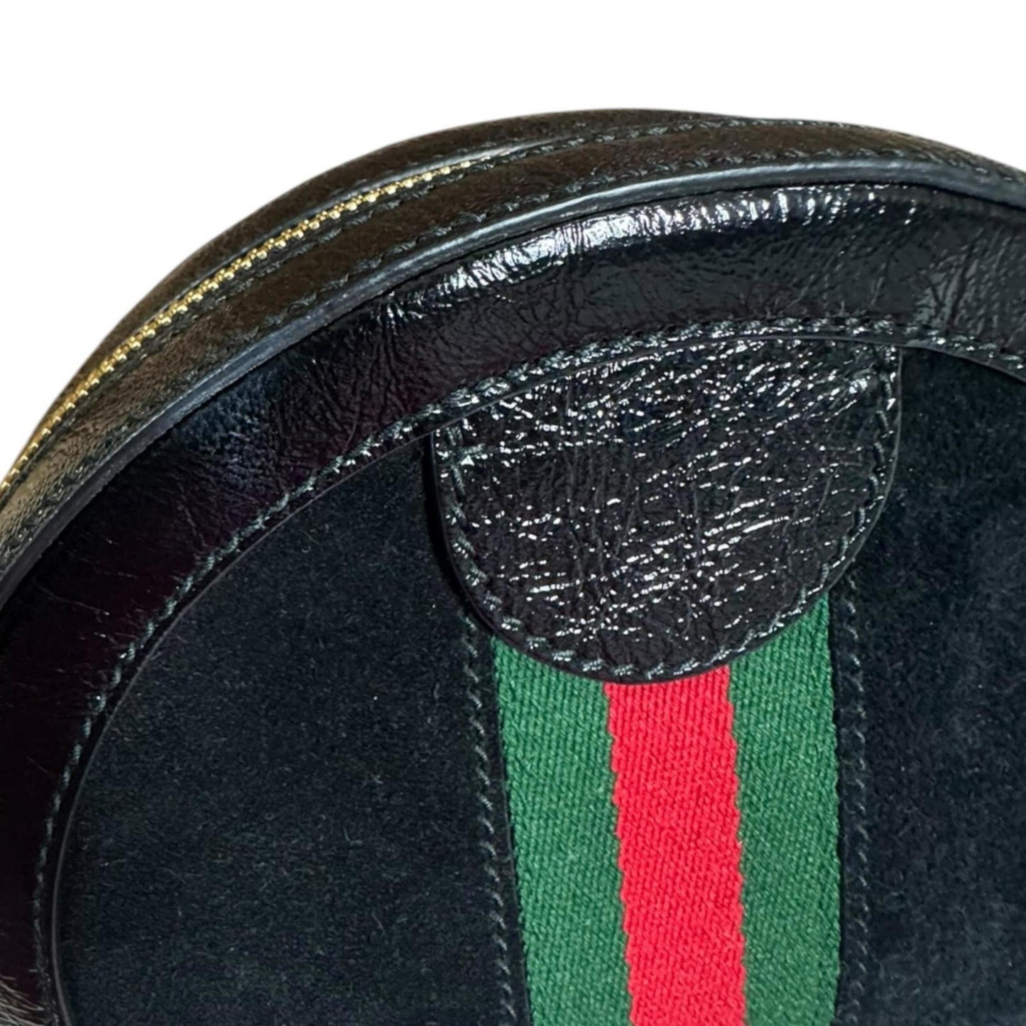 Gucci Black Patent Leather Suede Shoulder Bag