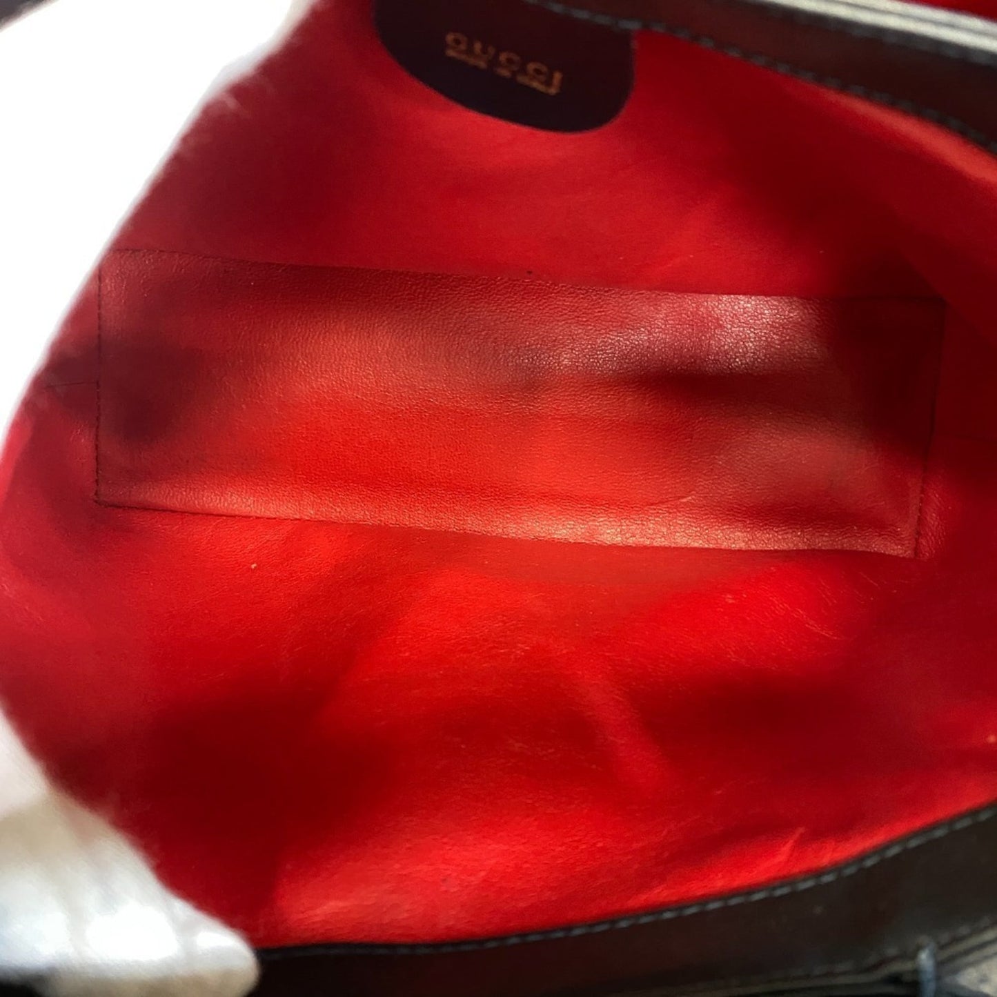 Gucci Black Red Color Leather Handbag
