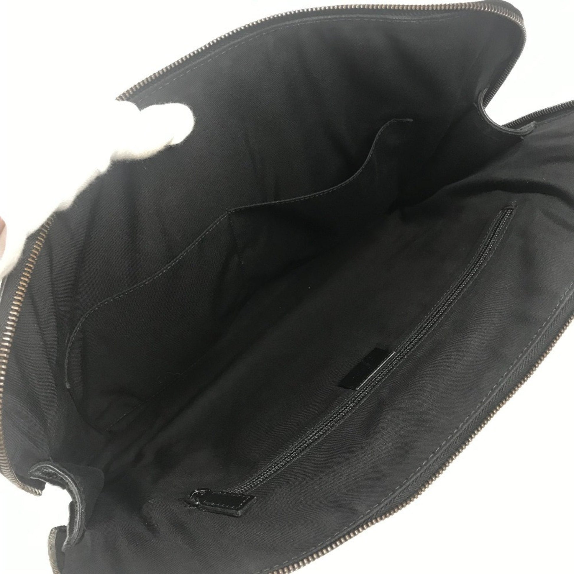 Gucci Black Gg Leather Briefcase Handbag Tote Bag