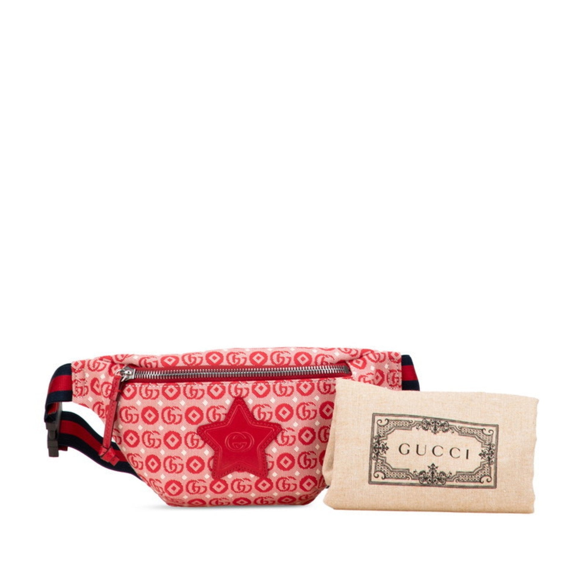 Gucci Red Color Canvas Fanny Pack