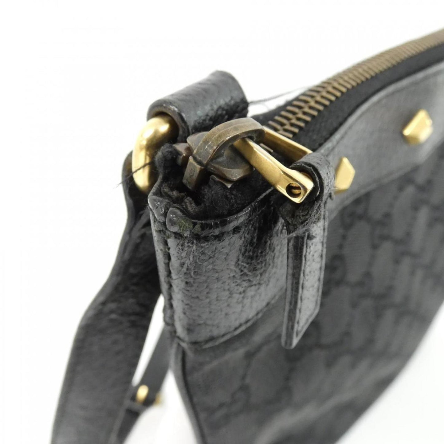 Gucci Black Gg Canvas Shoulder Bag