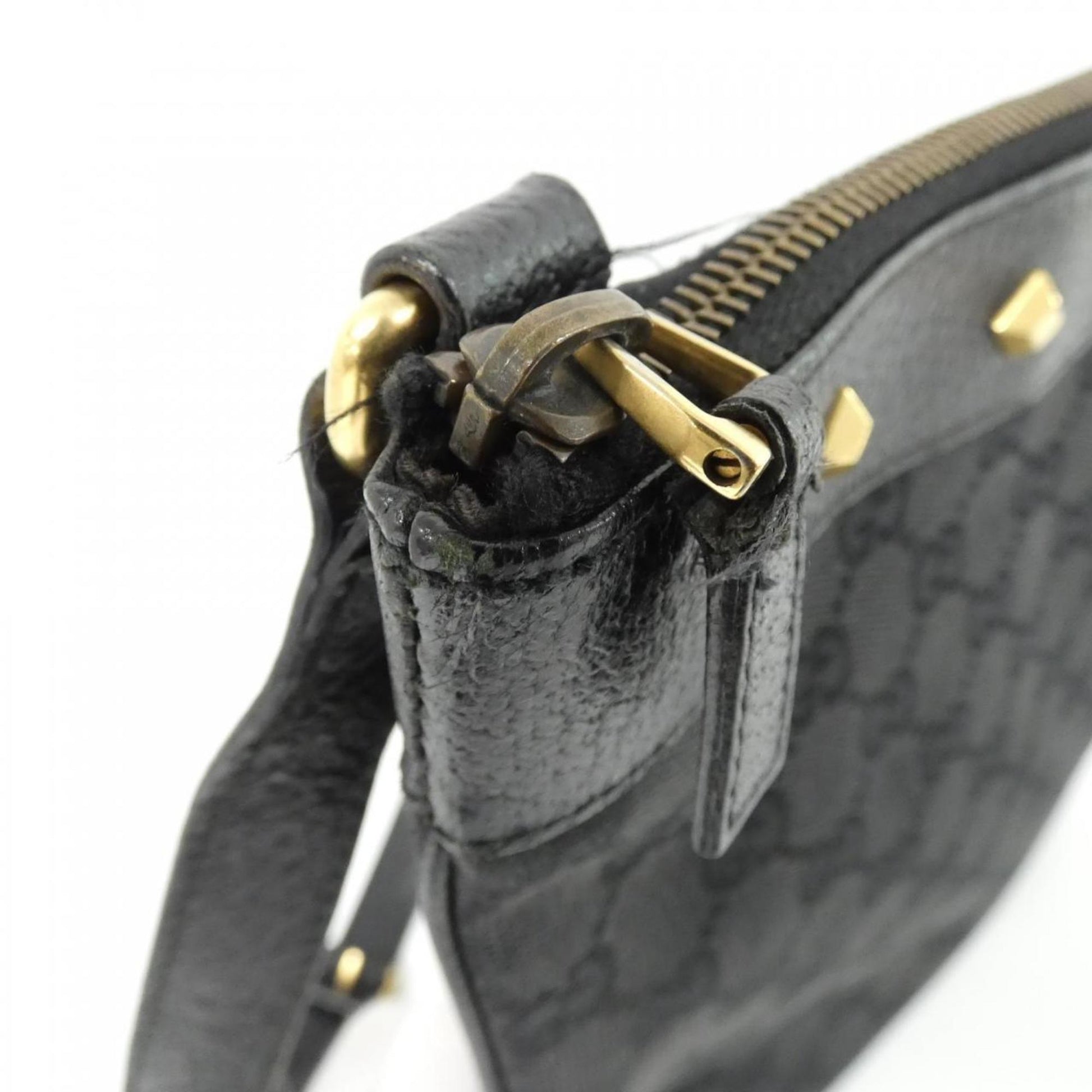 Gucci Black Gg Canvas Shoulder Bag