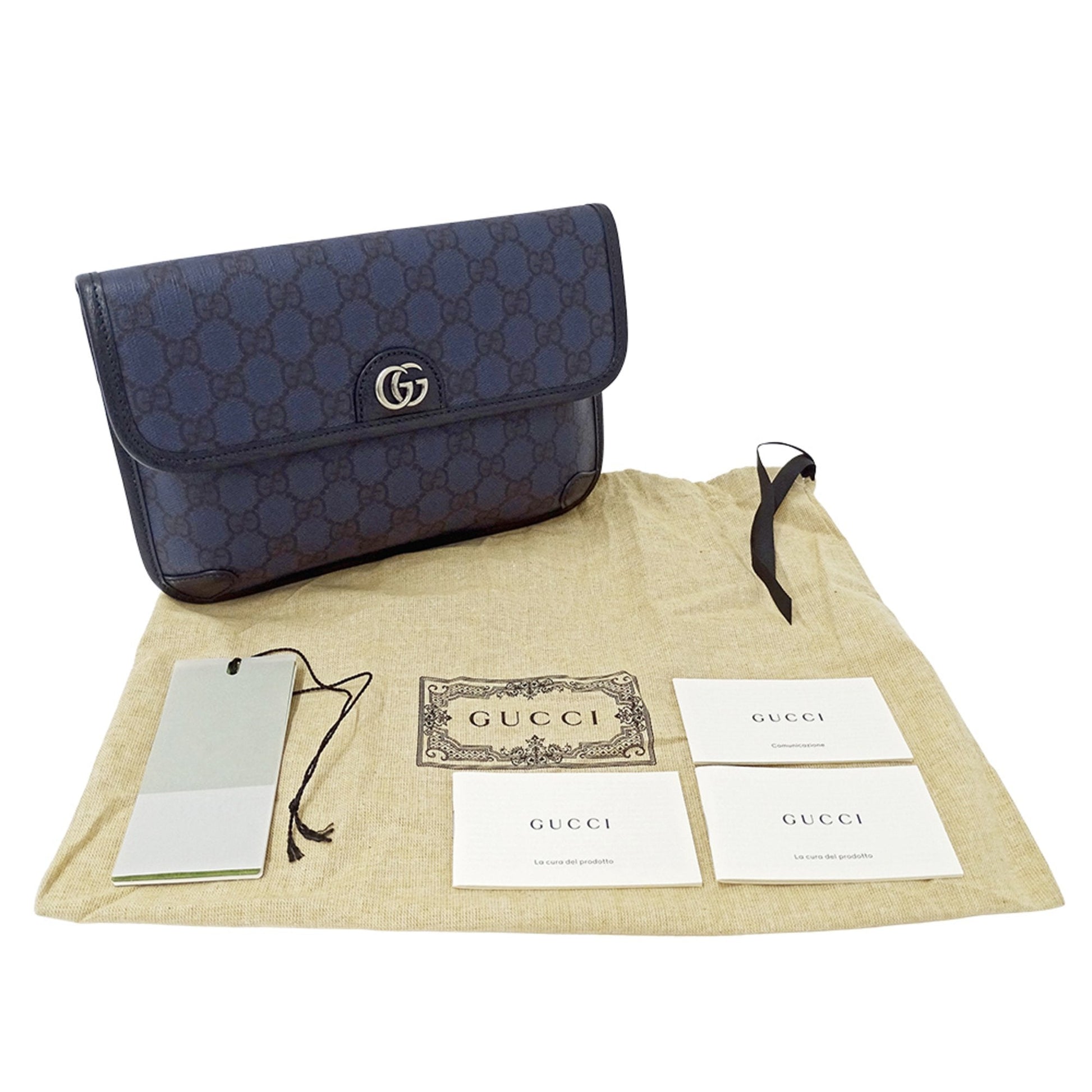 Gucci Navy Gg Supreme Shoulder Bag Sling Bag
