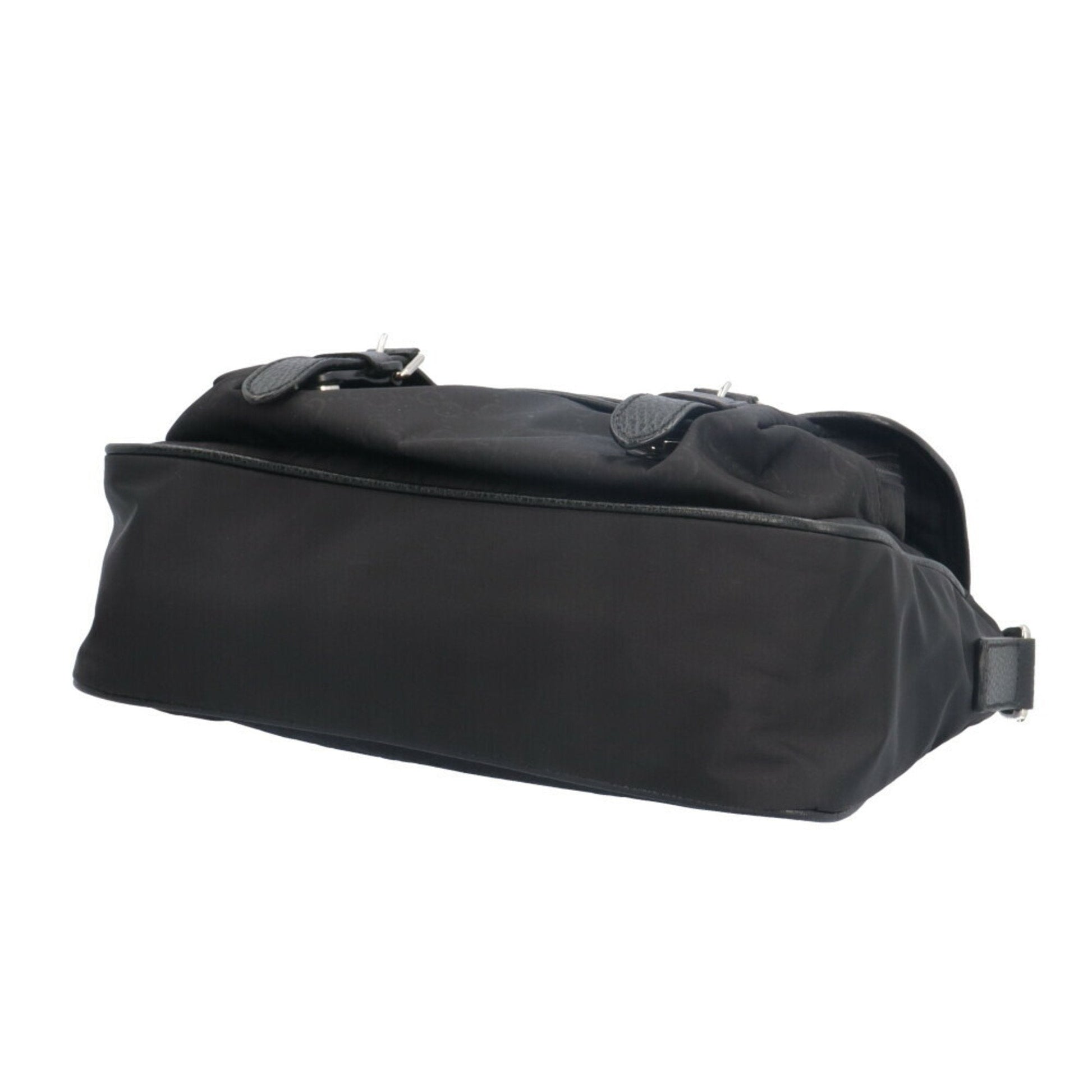 Gucci Black Nylon Leather Messenger Bag Shoulder Bag
