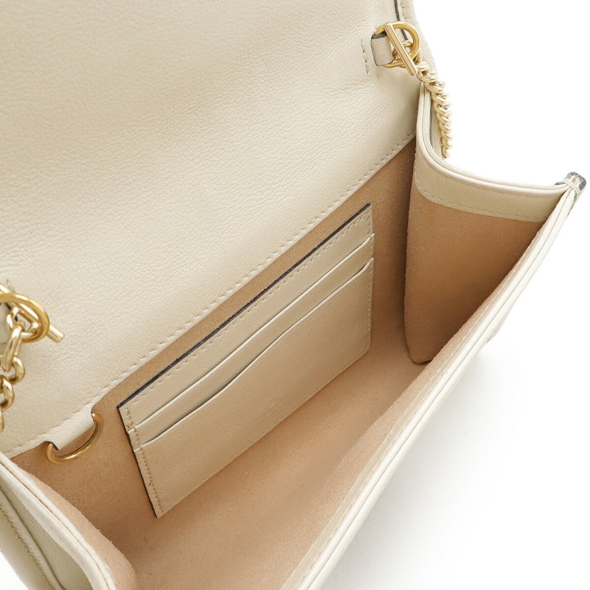 Gucci Ivory Navy Red Color Leather Clutch Bag Shoulder Bag