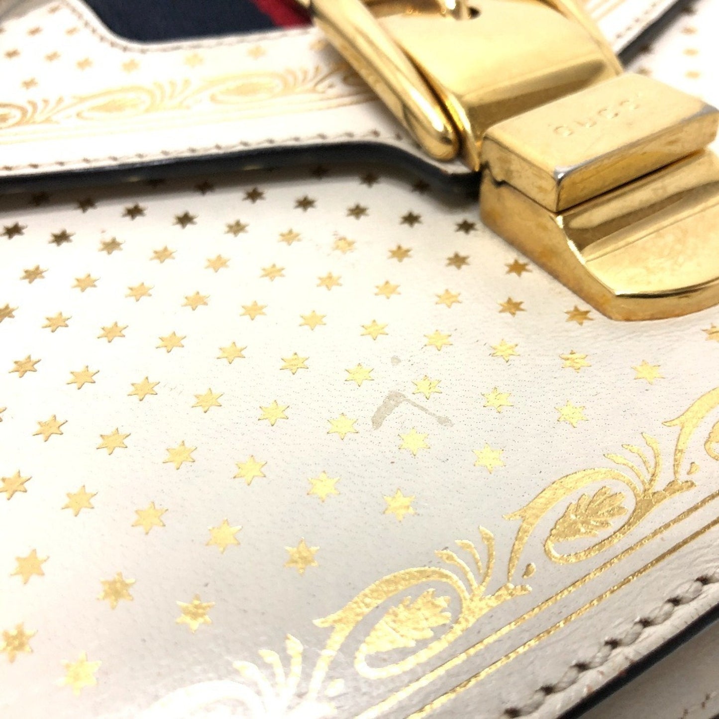Gucci Blue White Leather Handbag Shoulder Bag