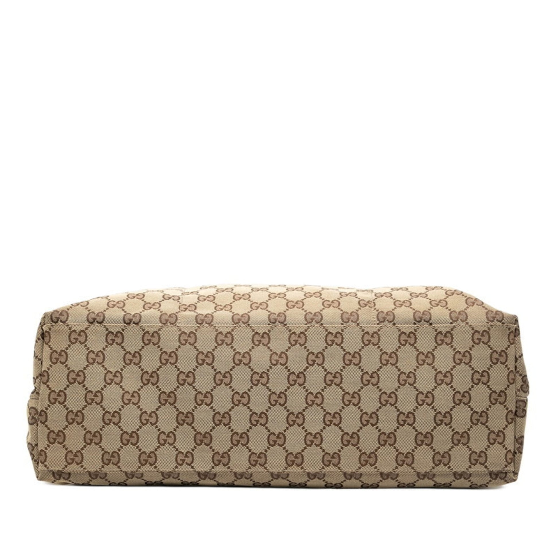 Gucci Beige Multi-Color Canvas Leather Tote Bag