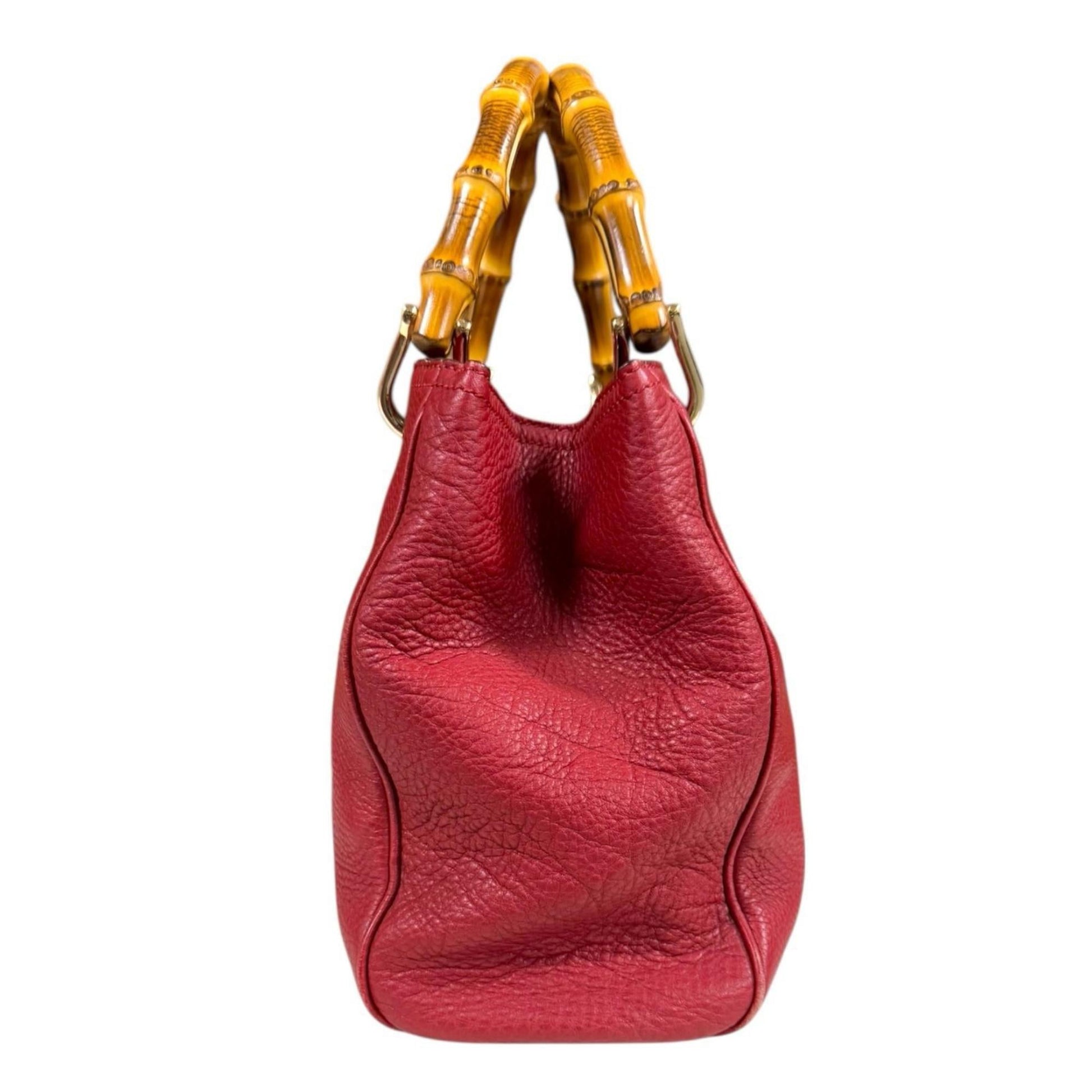 Gucci Red Color Bamboo Shoulder Bag