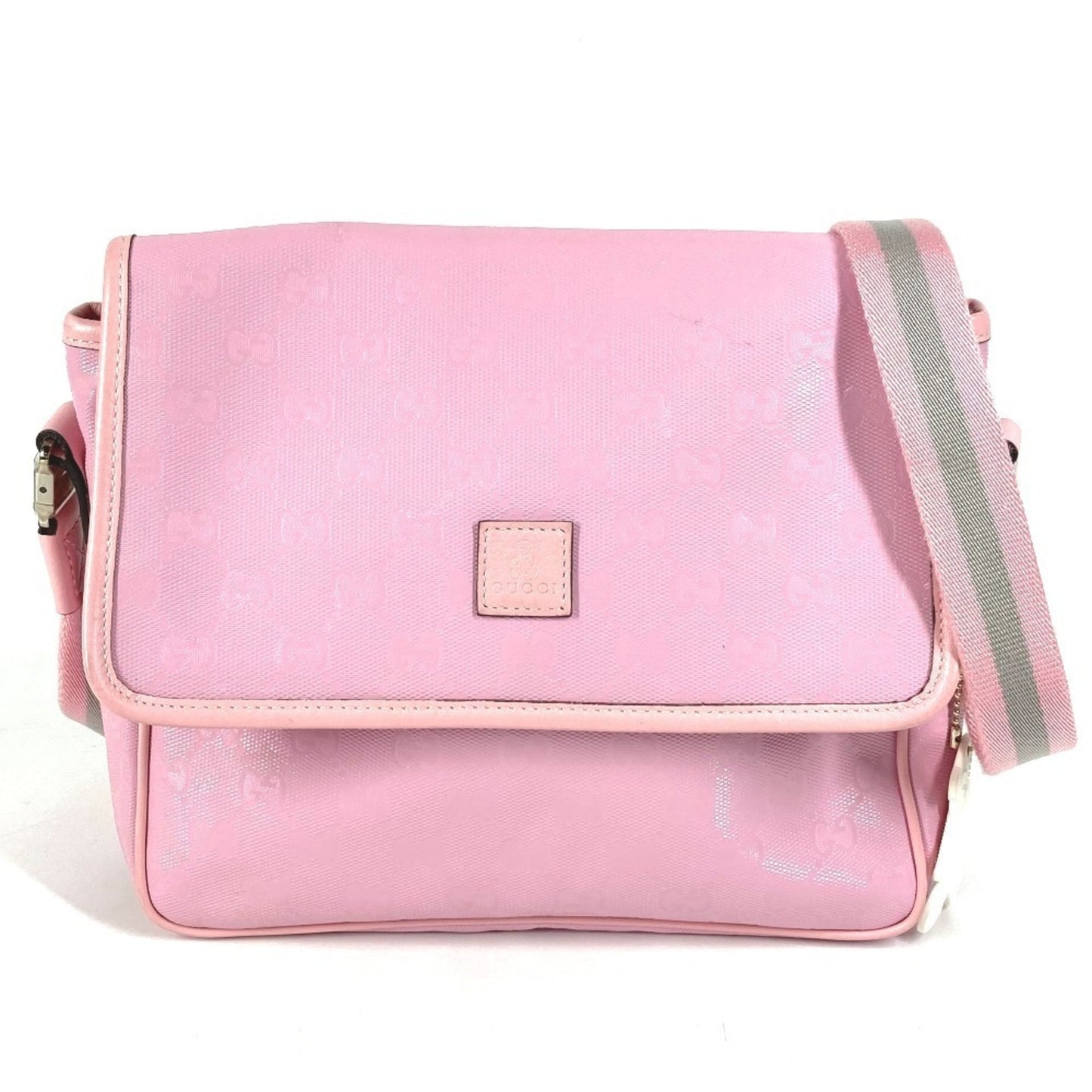 Gucci Gg Imprimé Pink Gg Imprimé Leather Messenger Bag Shoulder Bag