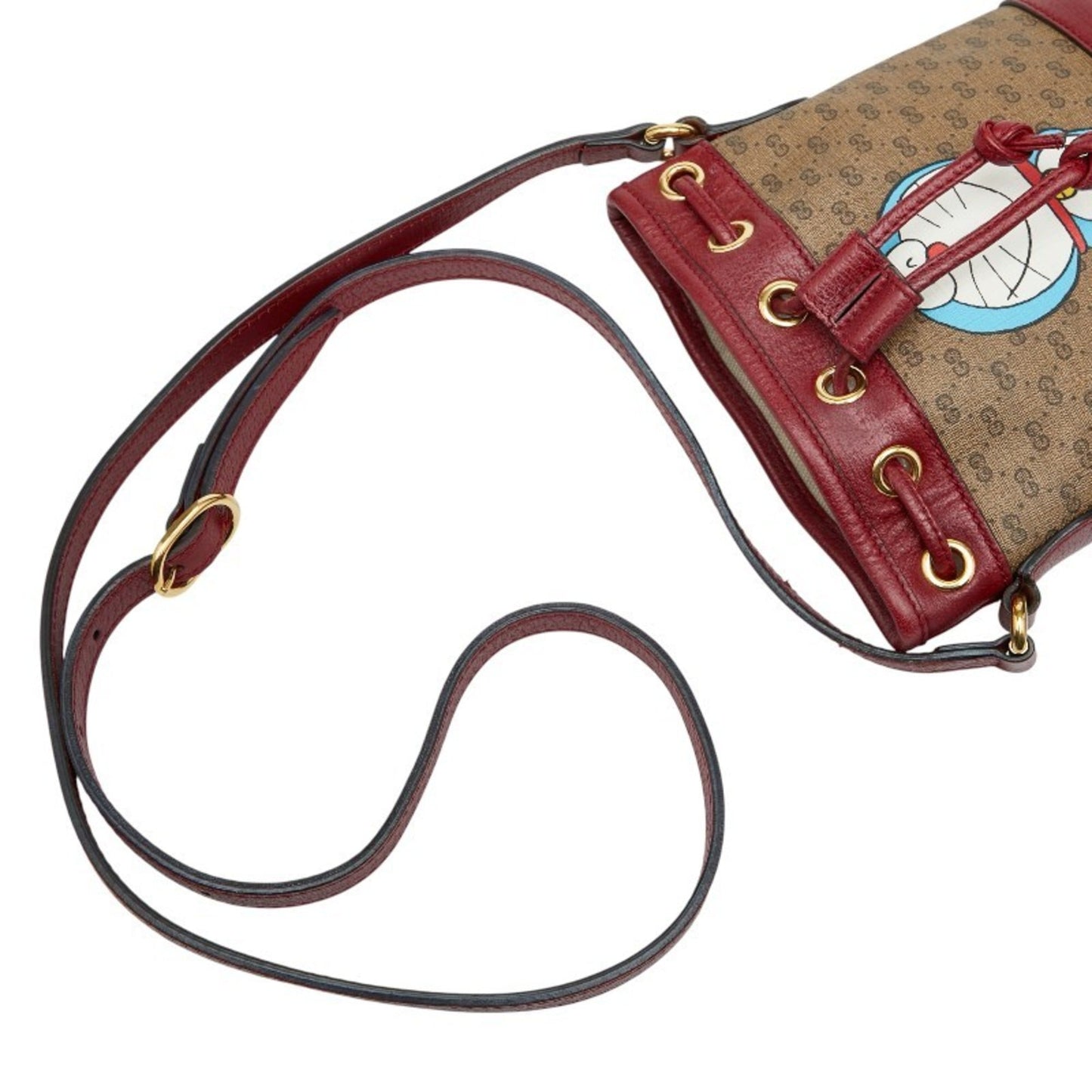 Gucci Beige Red Color Pvc Leather Shoulder Bag