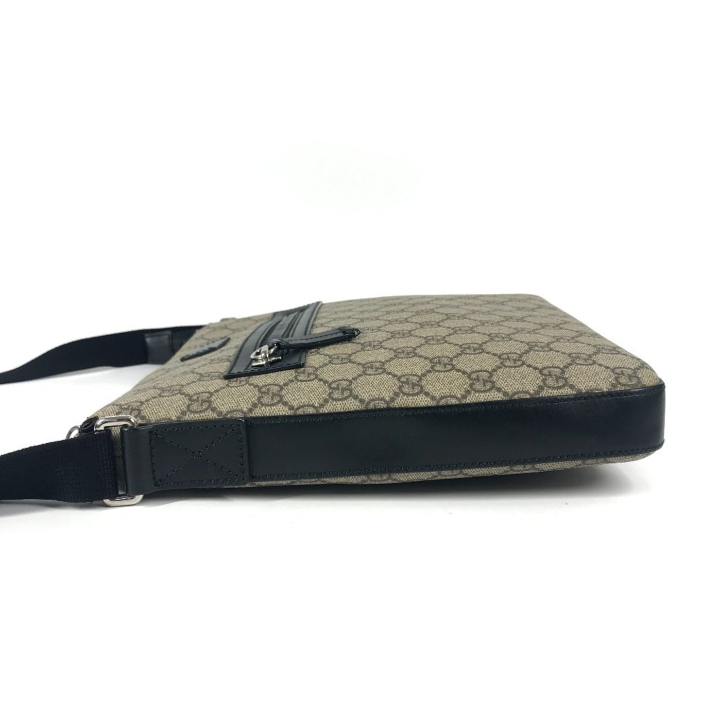 Gucci Beige Black Gg Supreme Leather Messenger Bag Shoulder Bag