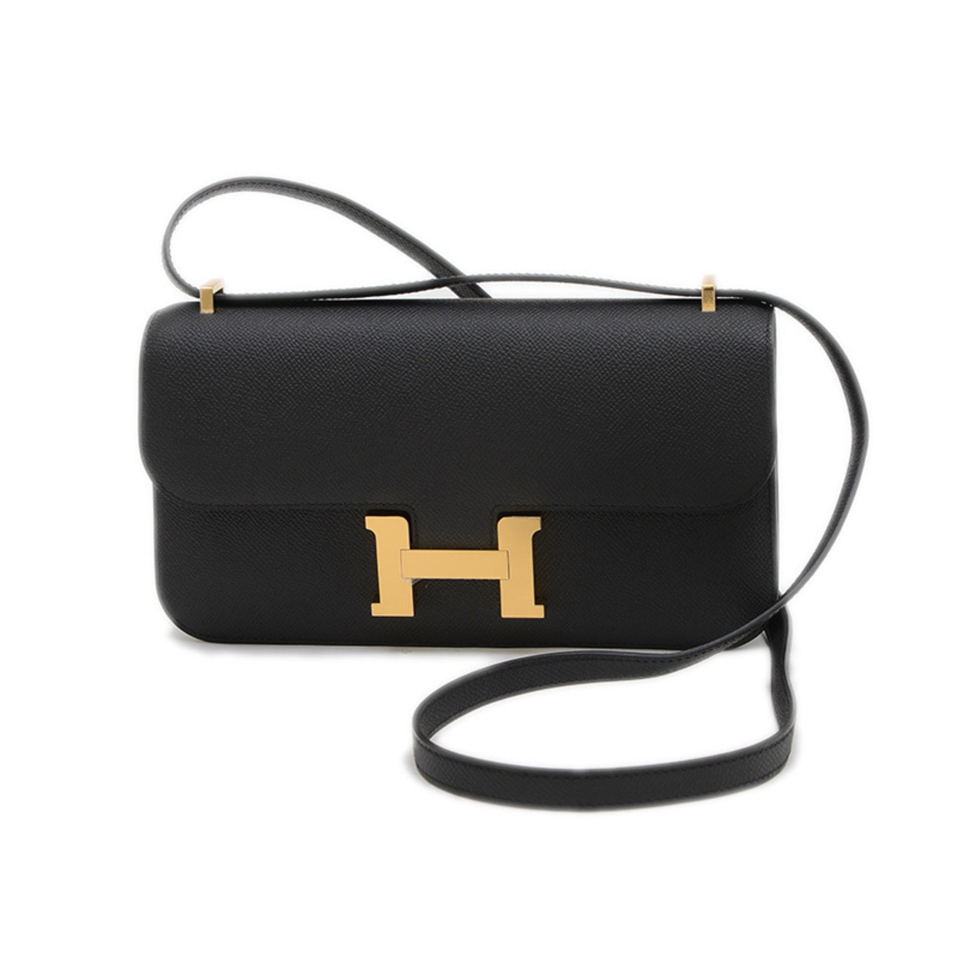 Hermes Constance Epsom Shoulder Bag Leather Black Shoulder Bag 2
