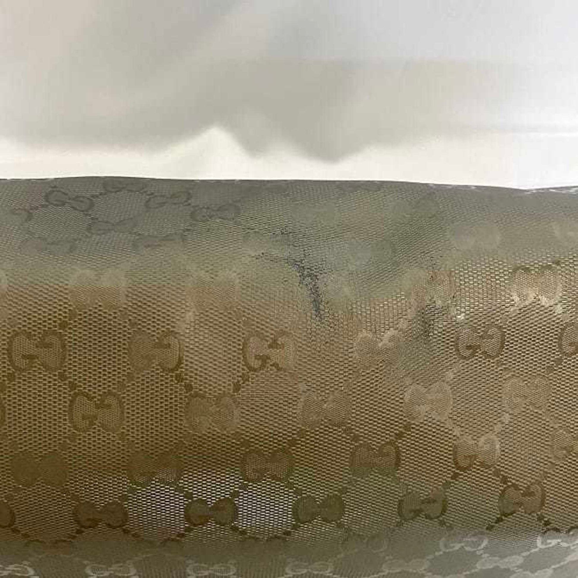 Gucci Green Khaki Coated Canvas Shoulder Bag