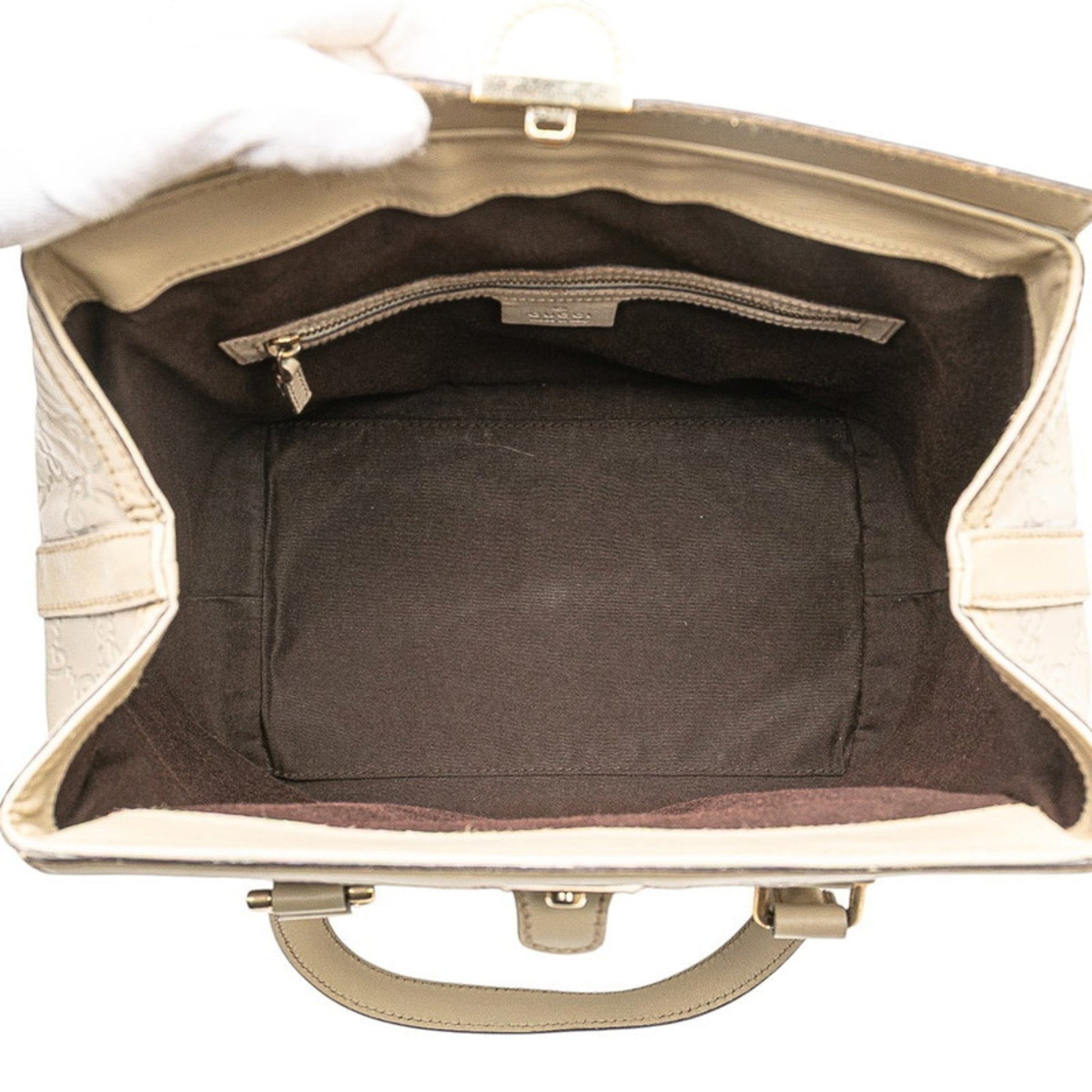 Gucci Guccissima Beige Leather Handbag