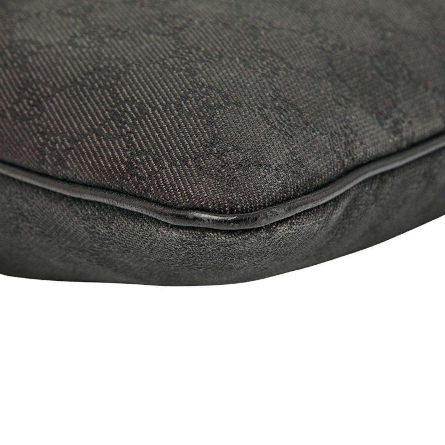 Gucci Black Canvas Leather Shoulder Bag Tote Bag