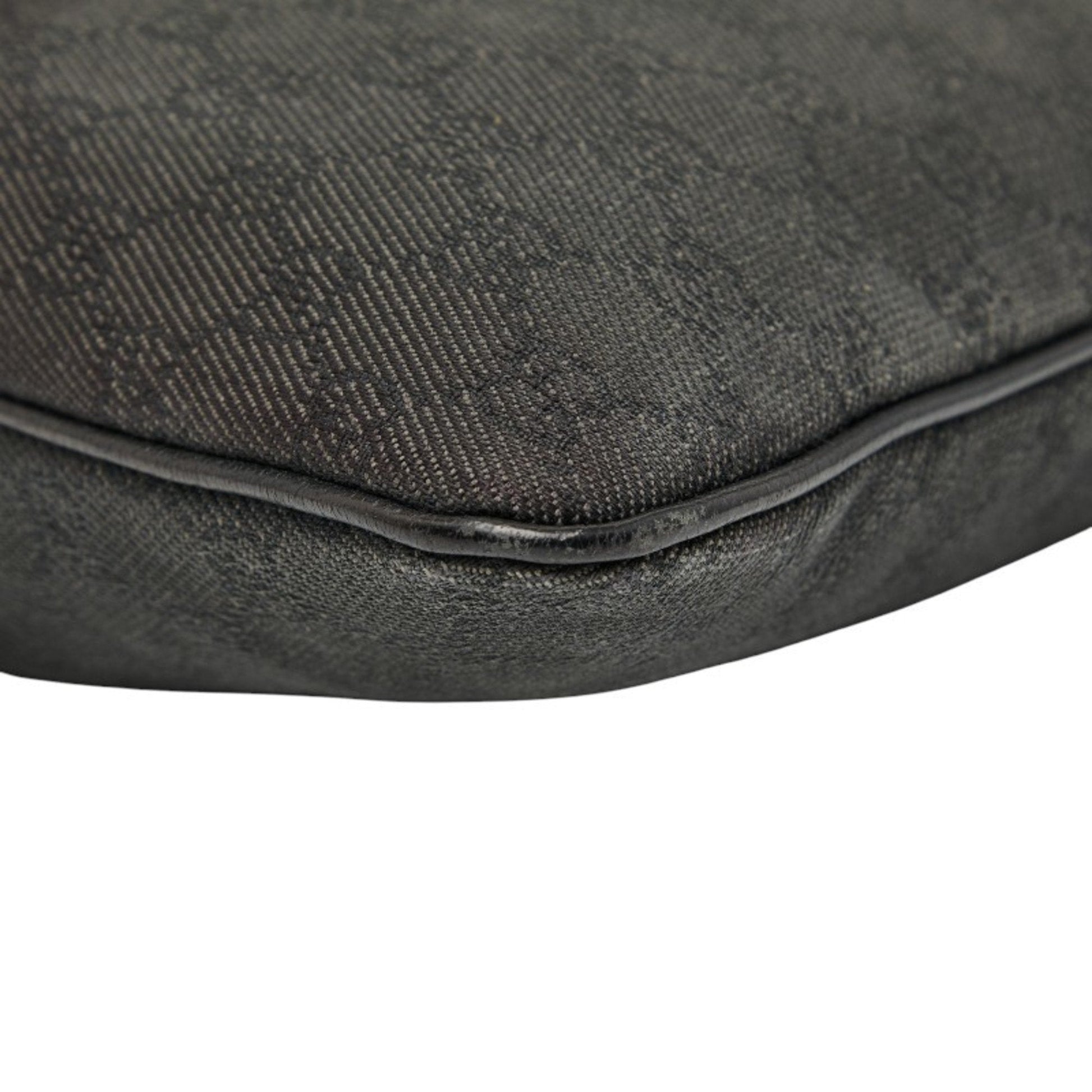 Gucci Black Canvas Leather Shoulder Bag Tote Bag