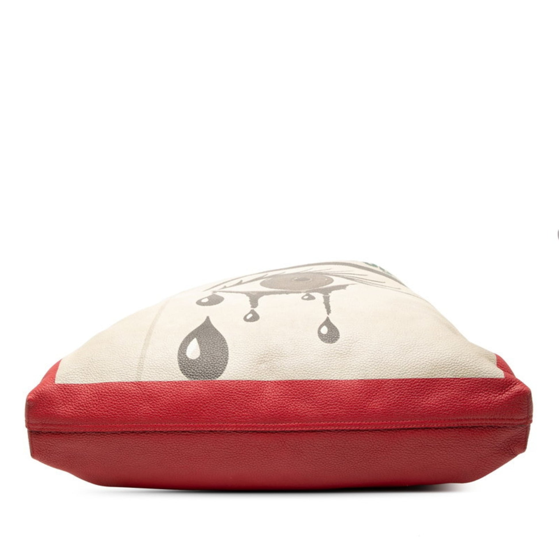 Gucci Beige Red Color Leather Shoulder Bag Tote Bag