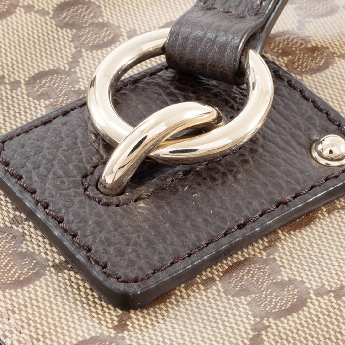 Gucci Beige Brown Pvc Canvas Leather Tote Bag