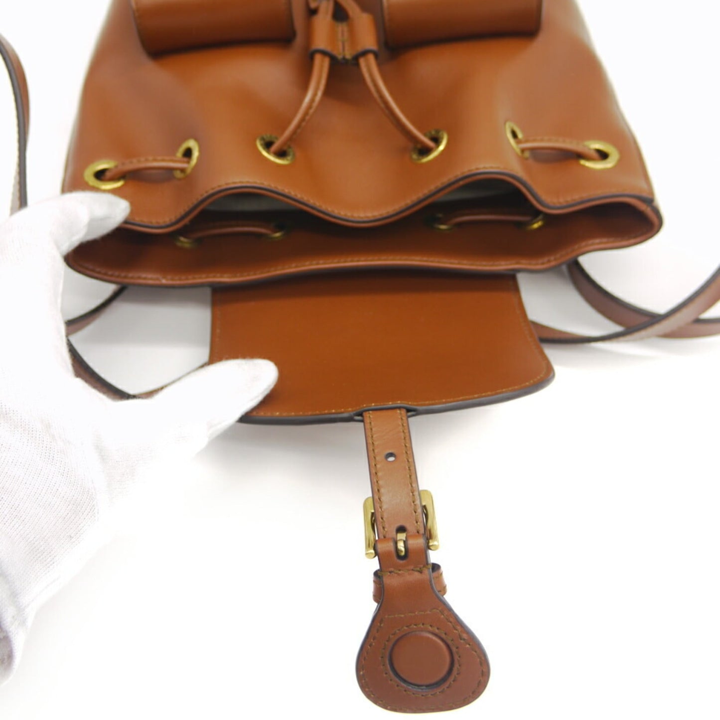 Gucci Brown Leather Backpack