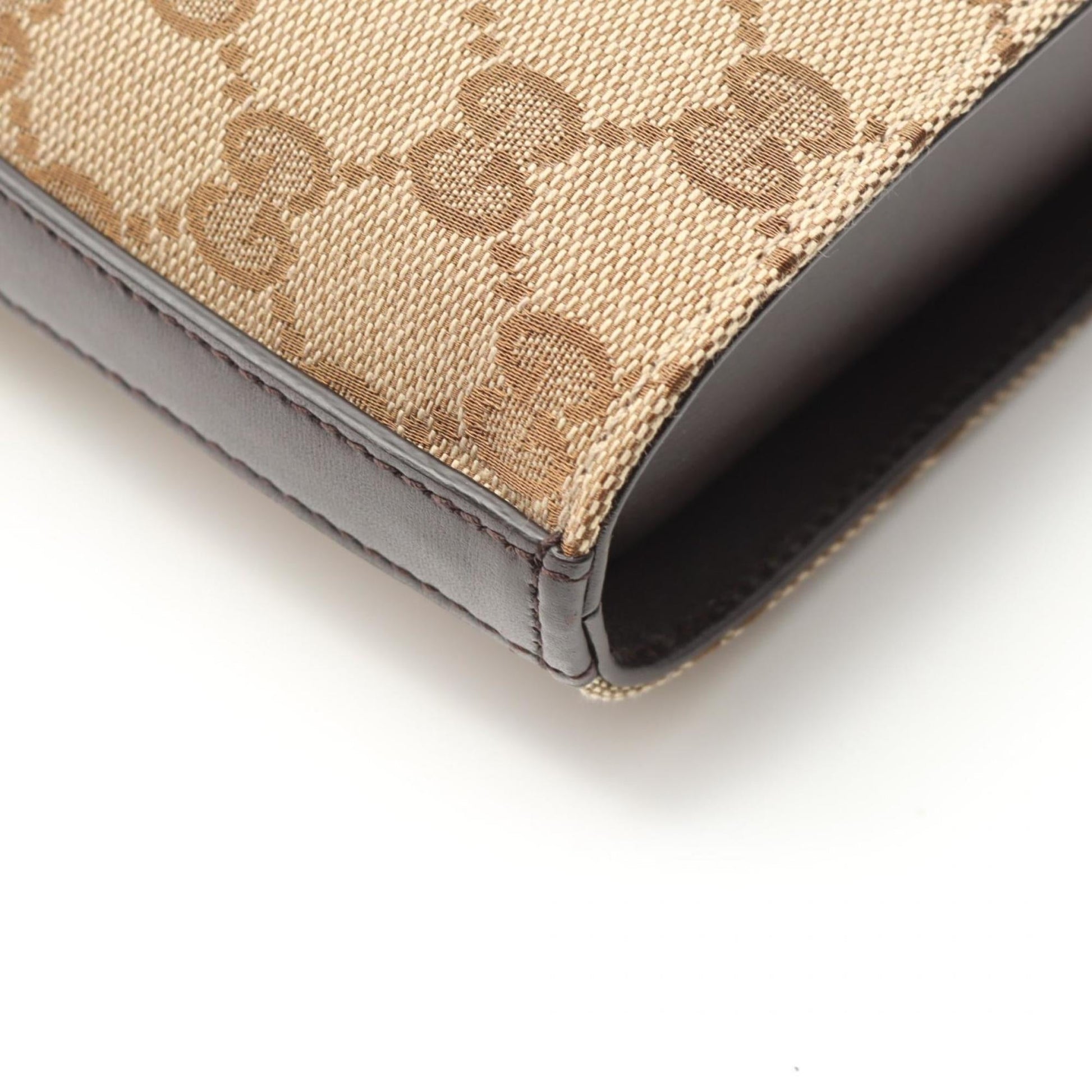 Gucci Beige Brown Canvas Leather Shoulder Bag