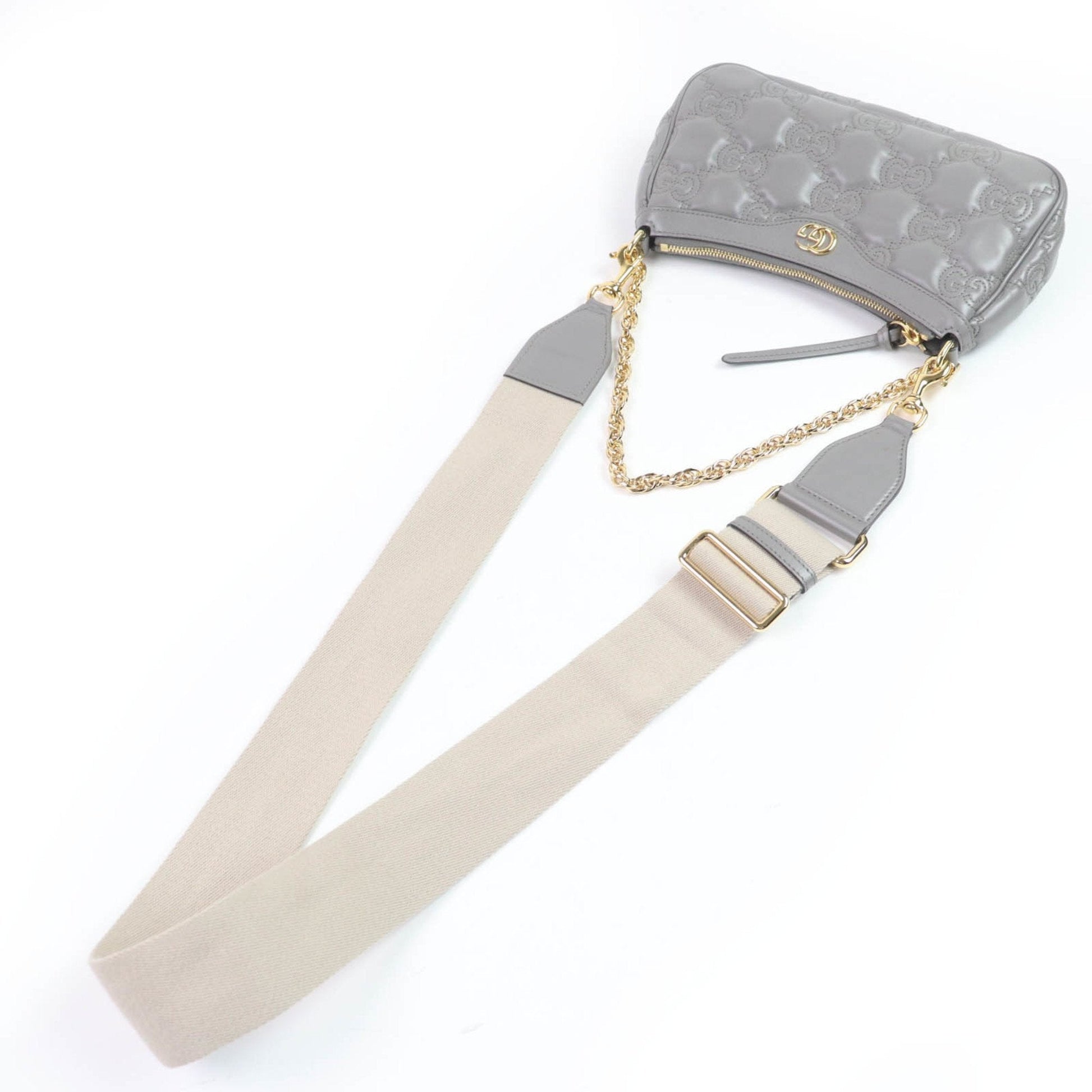 Gucci Gray Leather Handbag Shoulder Bag